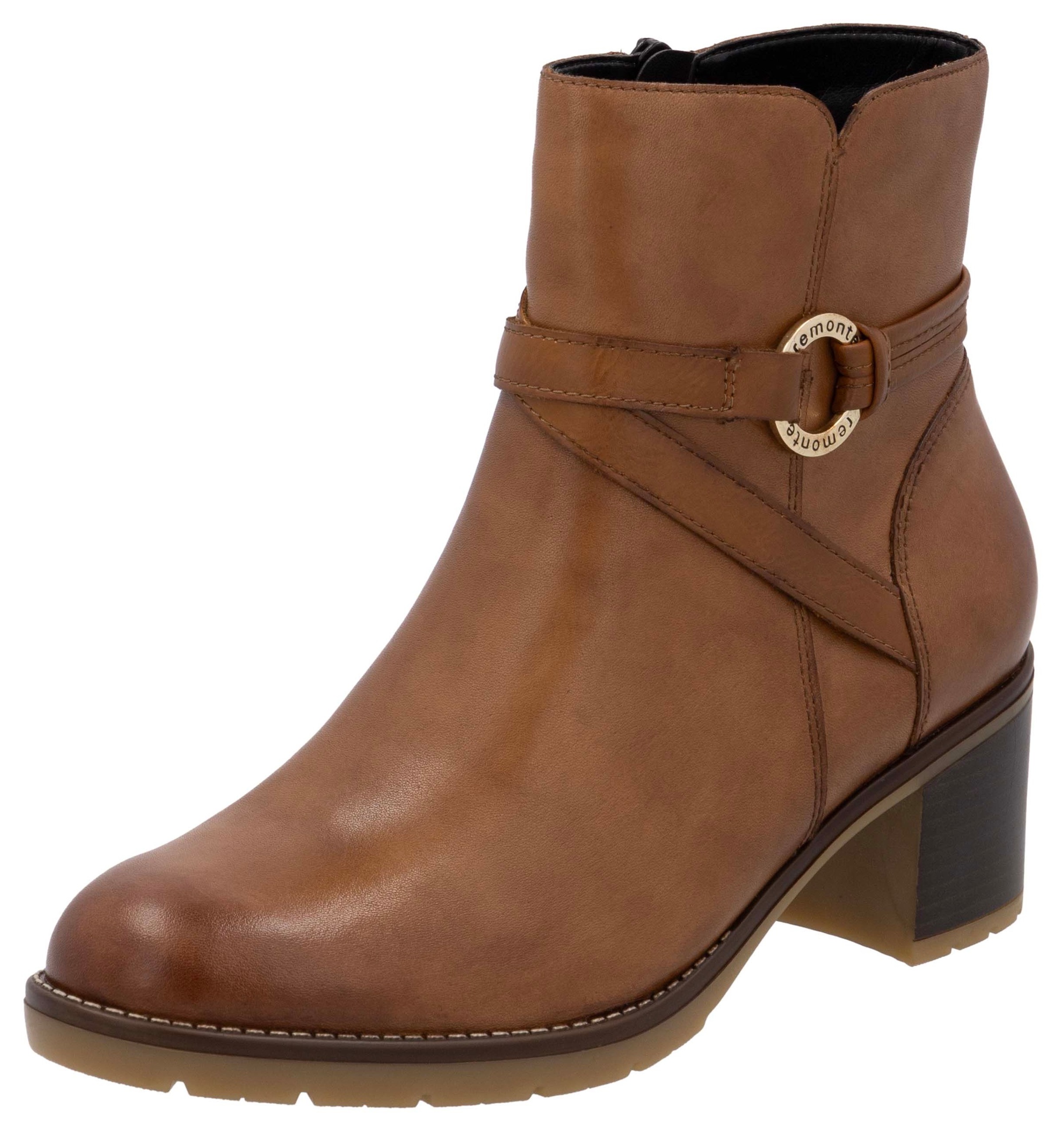 Remonte Stiefelette, Blockabsatz, Herbstmode, Businessschuh mit Innenreißverschluss
