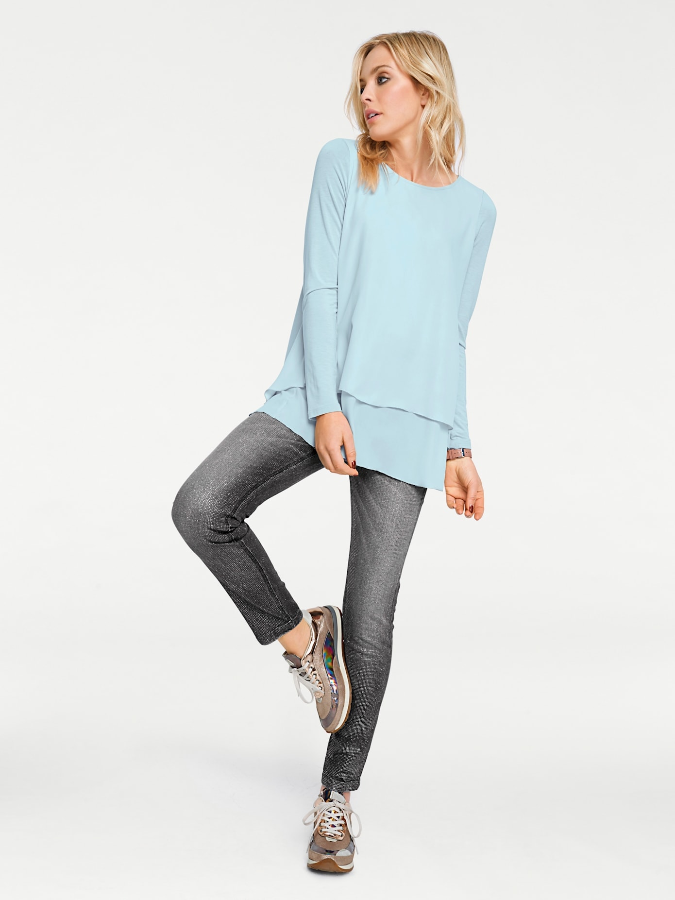 heine Rundhalsshirt "Rundhals-Shirt" 1 Stk. tlg. günstig online kaufen