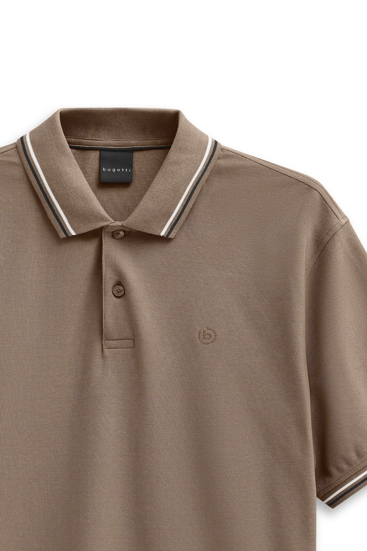 Poloshirt BUGATTI "Modern Fit", Herren, Gr. 4XL, beige (60, taupe), 100% Baumwolle, unifarben, normal, ohne Ausschnitt, Rippbündchen, Shirts, Basic Essential aus Baumwolle 3