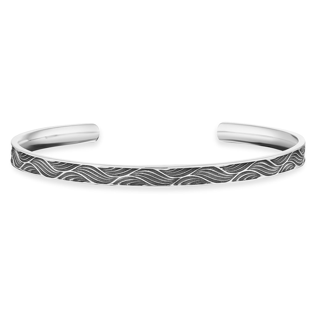 CAÏ Armband »925/- Sterling Silber oxidiert Wellen«
