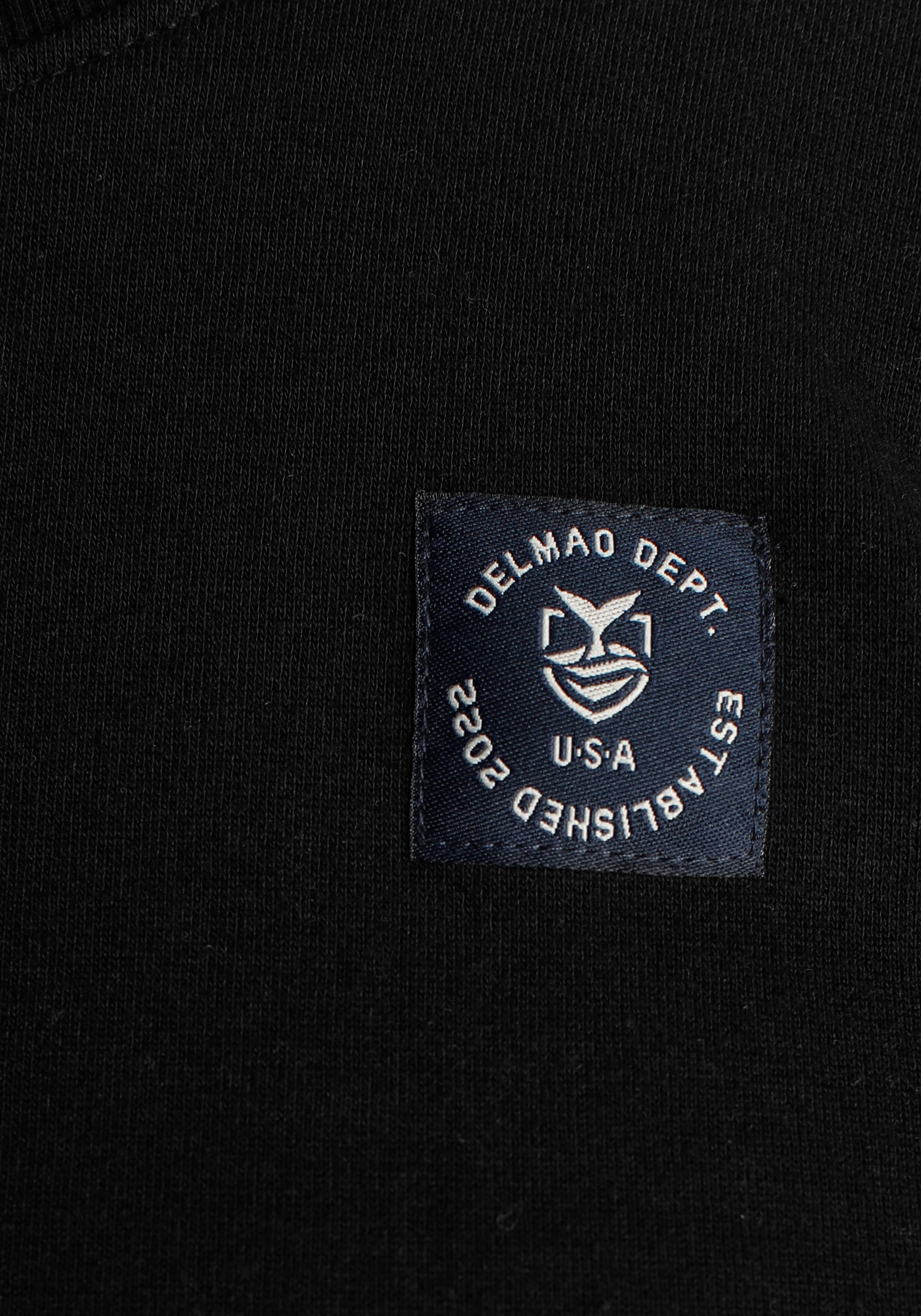 DELMAO Sweatshirt, Langarm, Regular Fit, unifarben, Basic-Stil