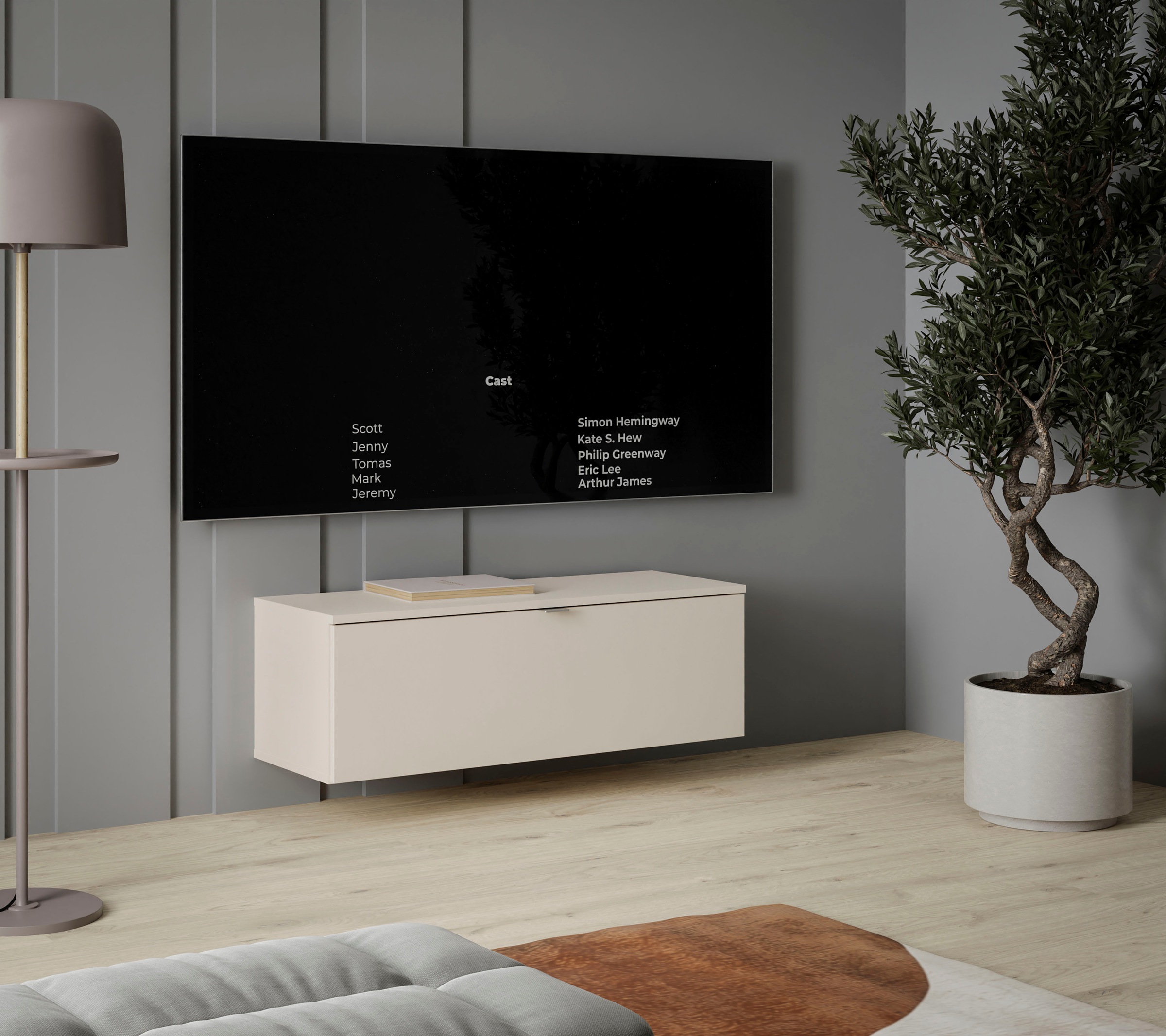 FORTE TV-Board "Libertad", TV Board, erweiterbar, Wandmontage, Metallgriff günstig online kaufen