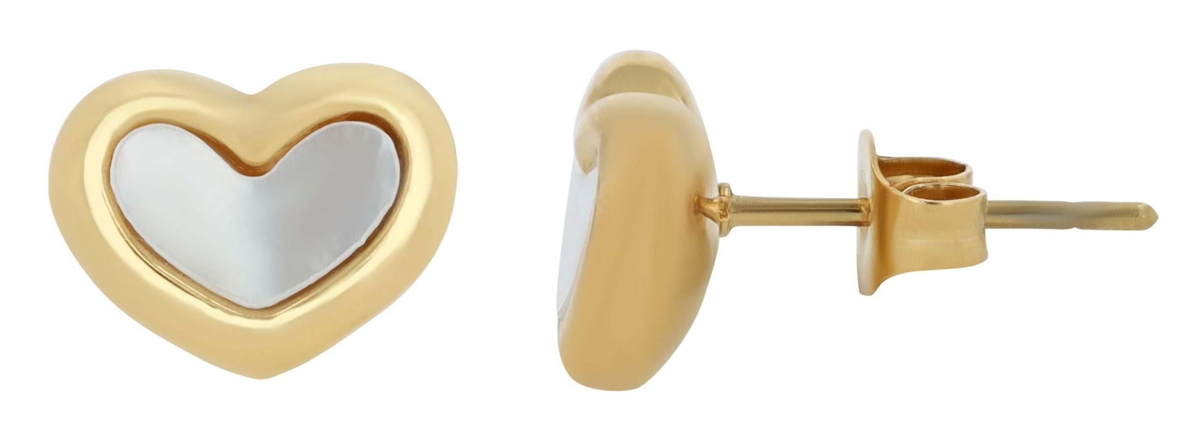 Adelia´s Paar Ohrhänger »Damen Ohrringe – Ohrstecker Herz aus Edelstahl mit Perlmutt« Ein kleines Geschenk mit großer Wirkung