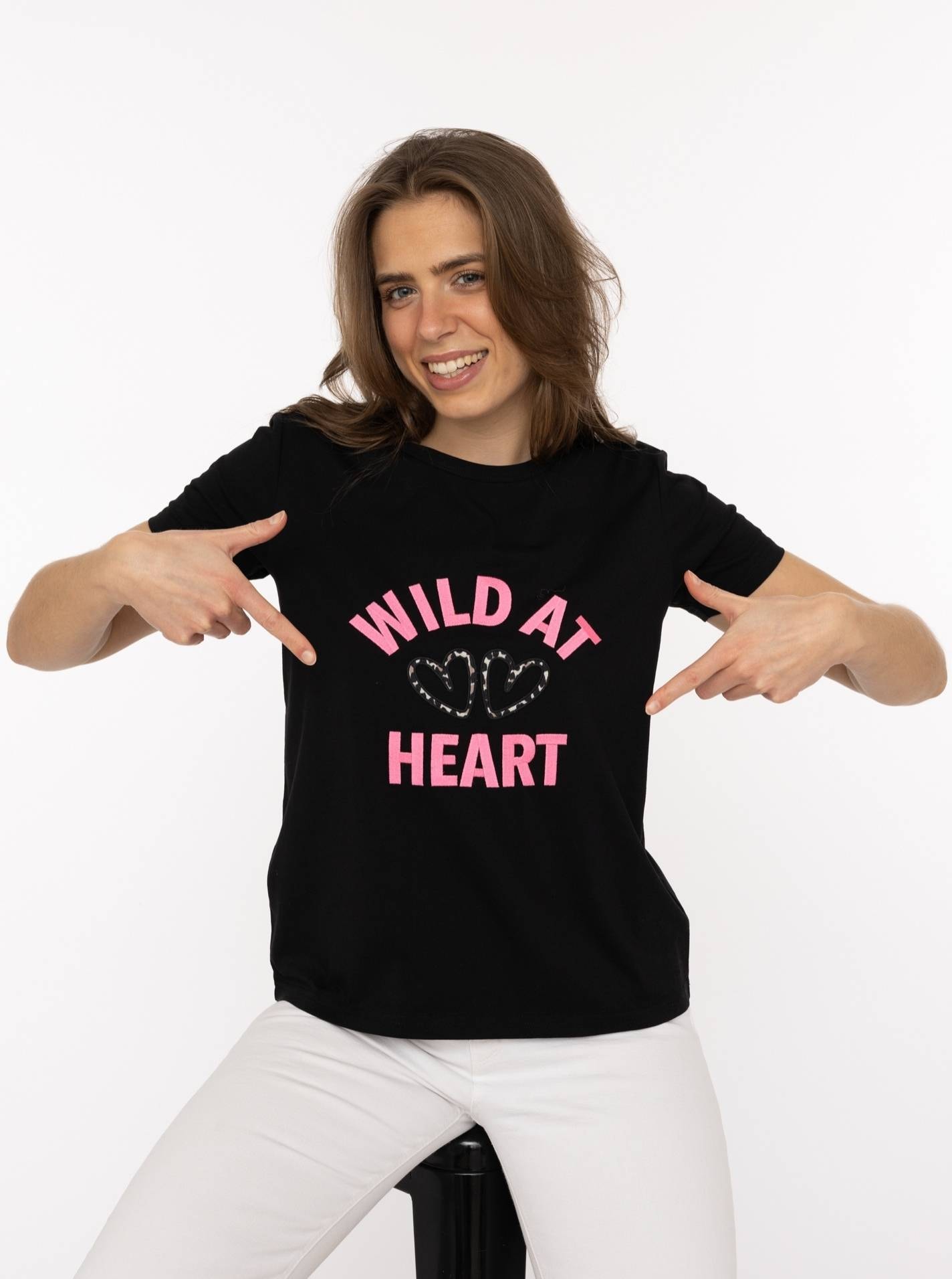 Zwillingsherz T-Shirt ""Leo Herzen"" leo Herzen, gestickter Schriftzug, Run günstig online kaufen