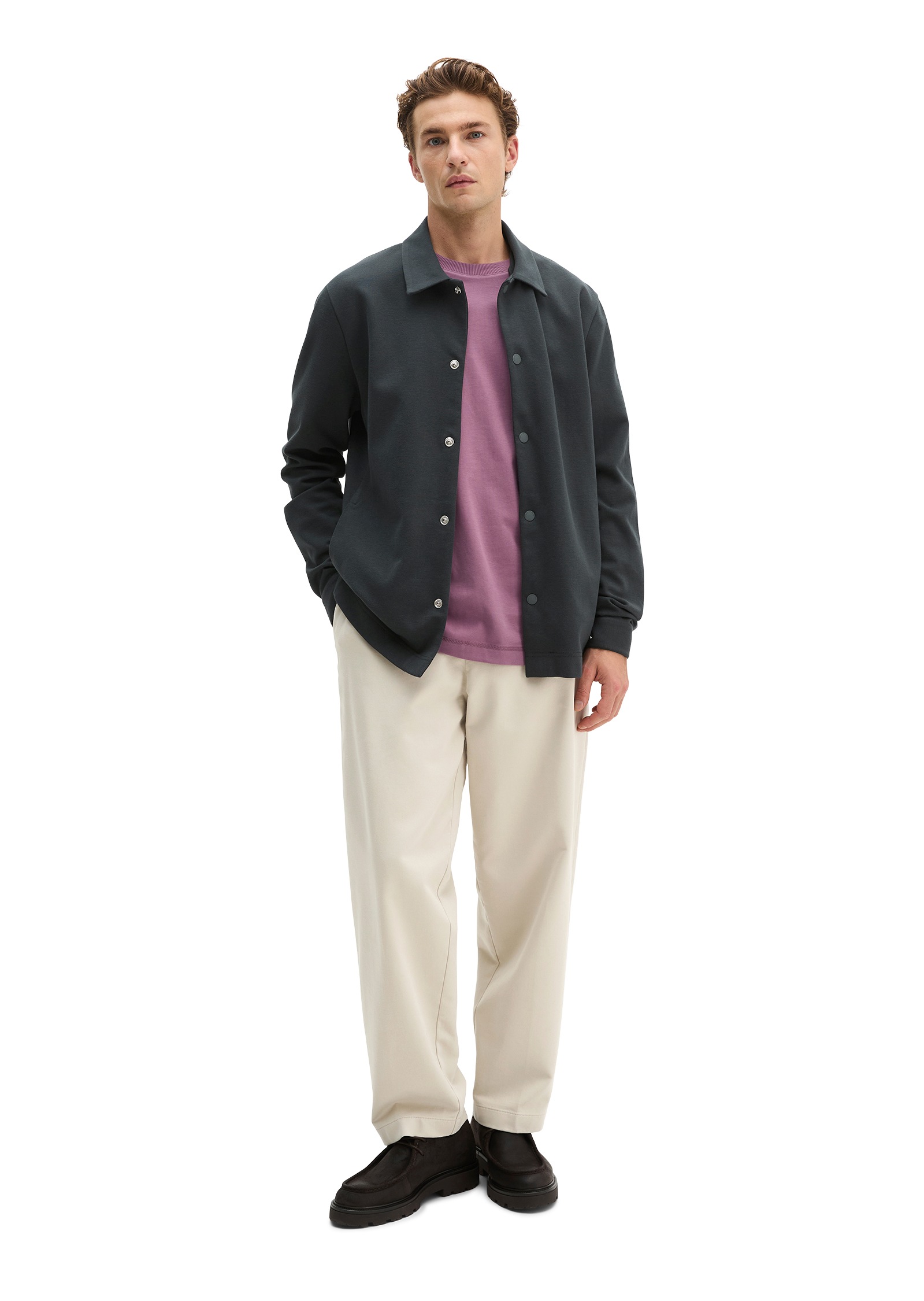 Marc O'Polo Sweatjacke mit Kentkragen, Regular Fit