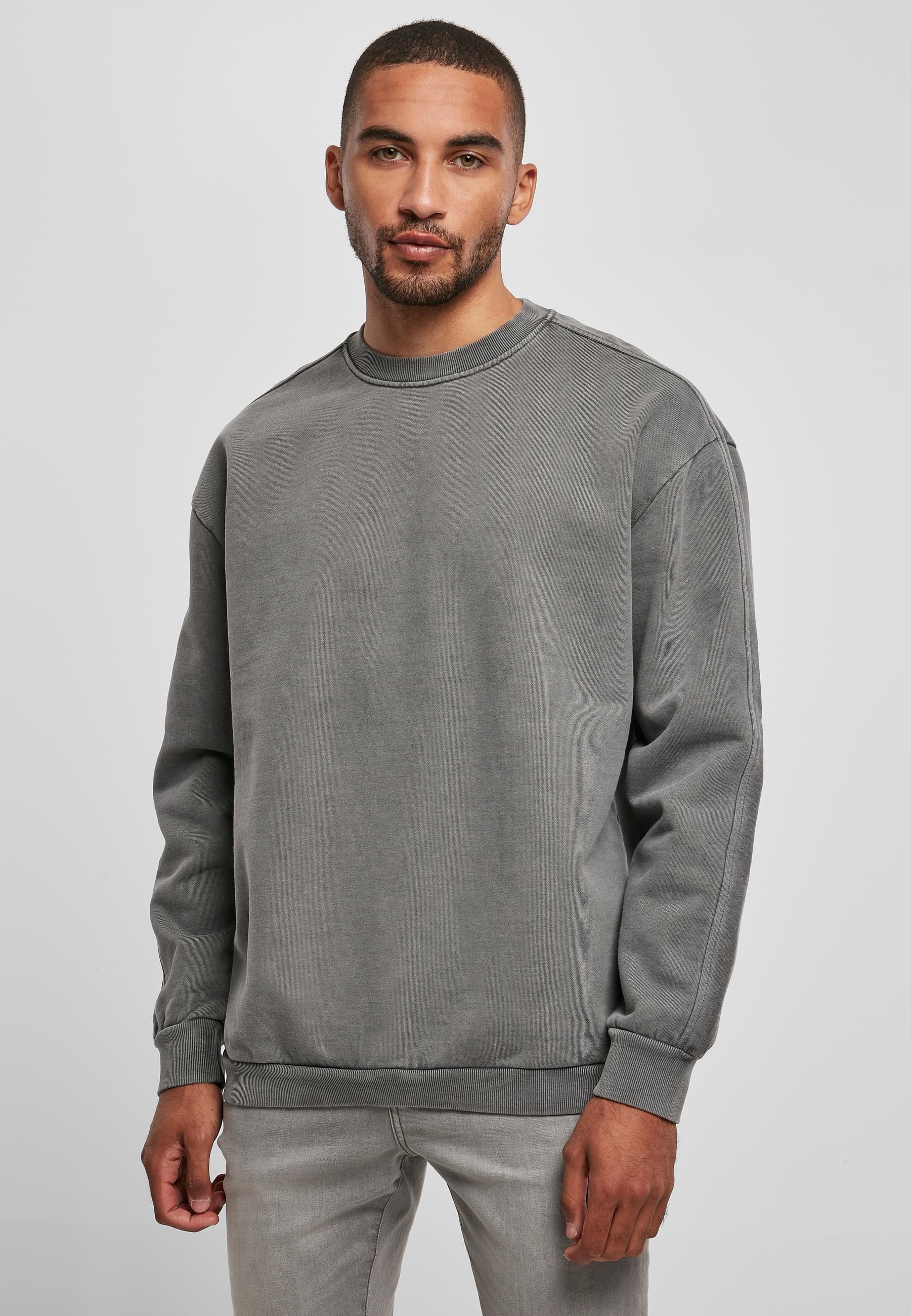 URBAN CLASSICS Rundhalspullover »Urban Classics Herren Heavy Terry Garment Dye Crew«