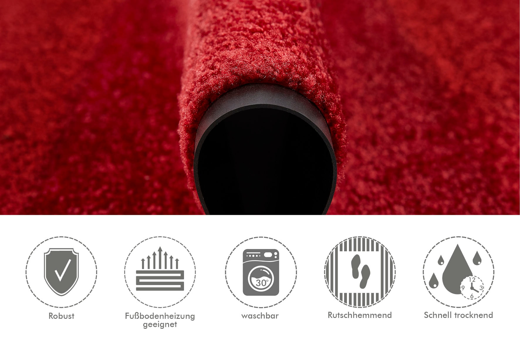 Andiamo Fußmatte »Super Wash & Clean, Made in Belgium«, rechteckig, 7 mm Höhe, Schmutzfangmatte, Uni Farben, rutschhemmend, waschbar