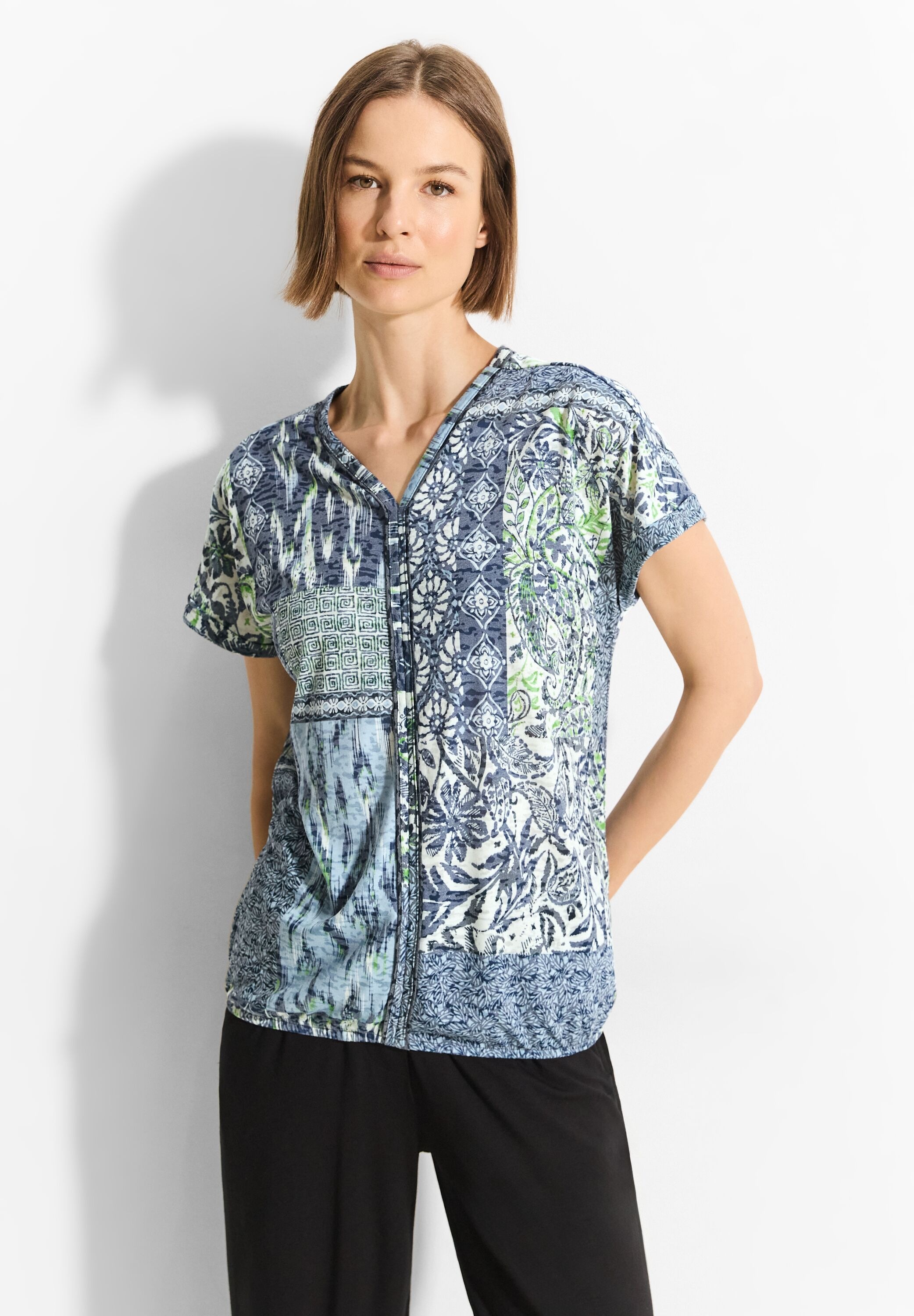 T-Shirt mit Burn-Out Muster