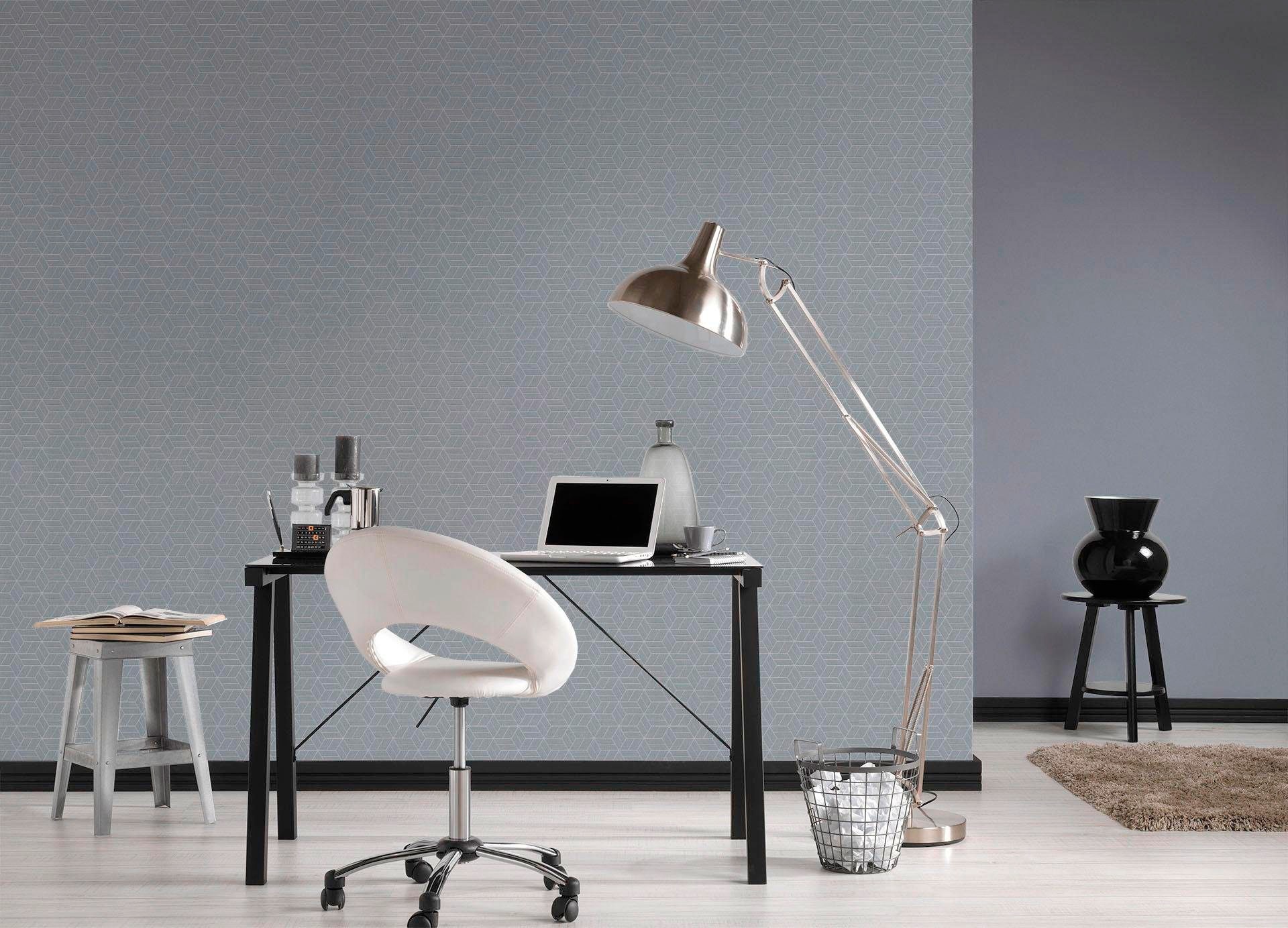 living walls Vliestapete »Metropolitan Stories Lizzy London« 3D-Optik | geometrisch | grafisch strukturiert Grafik Tapete Geometrisch Metallic Tapeten Wohnzimmer Schlafzimmer