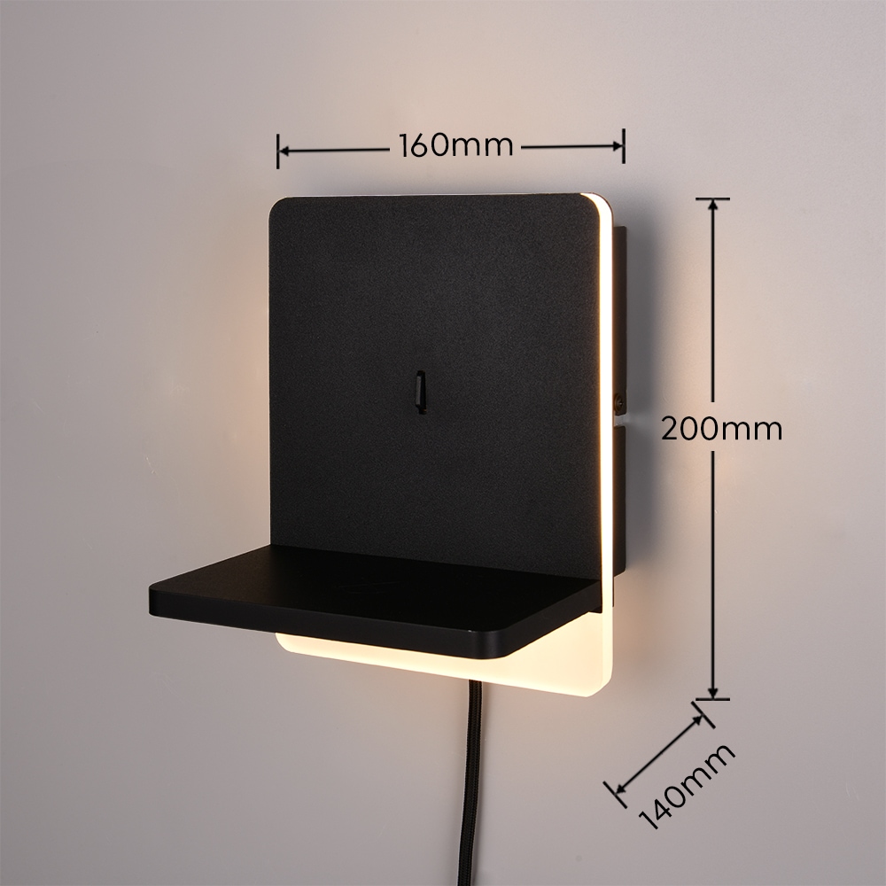 TRIO Leuchten LED Wandleuchte »FAIRFIELD, Wand Nachttischleuchte, induktive Ladestation USB-Anschluss« LED-Board 1 Stk. Warmweiß LED Wandleuchte 9W 950 Lumen warmweiß dimmbar indirektes Licht