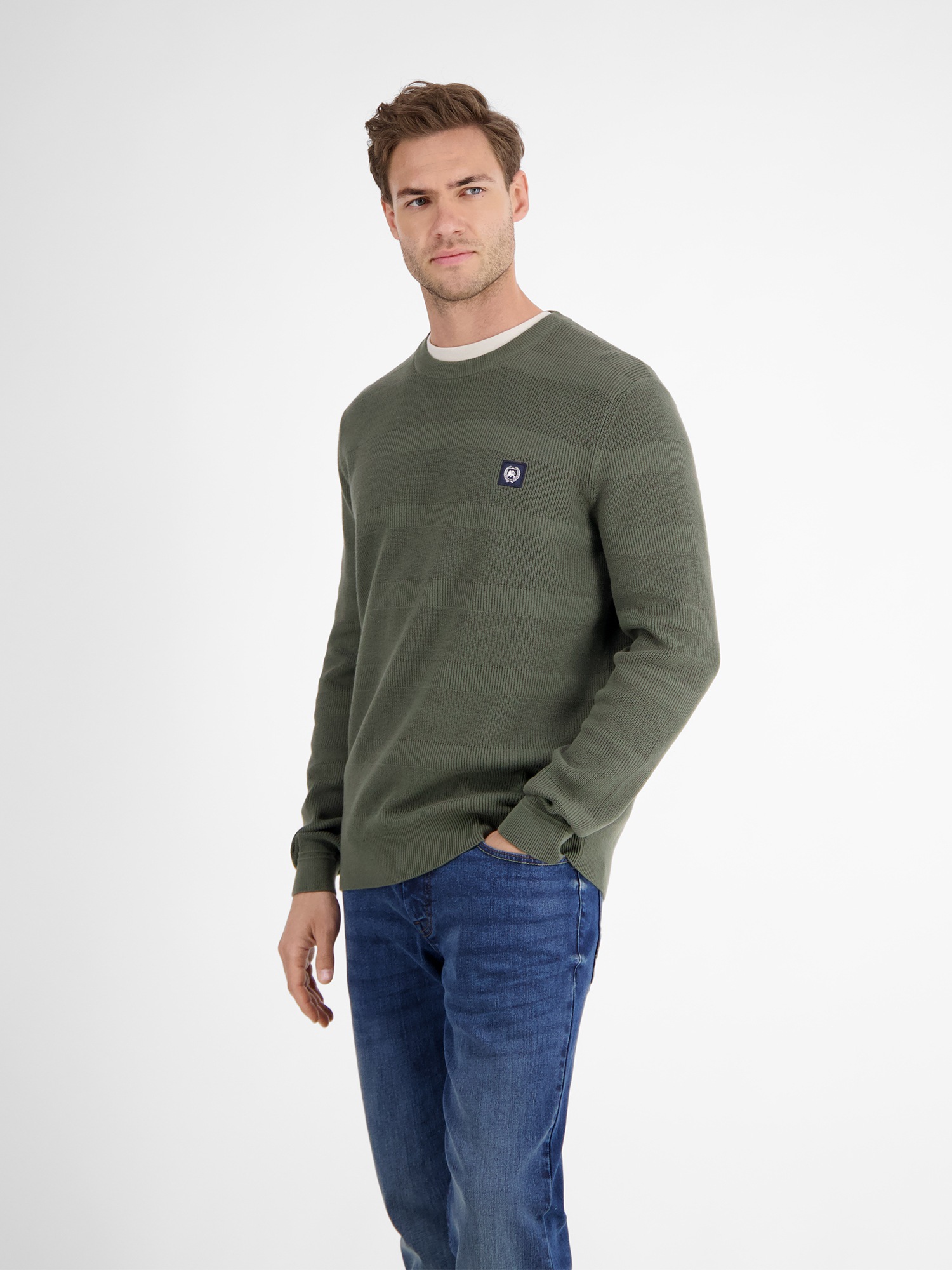 Thumbnail - LERROS Strickpullover "LERROS Strickpullover für Herren, tonal gestreift"