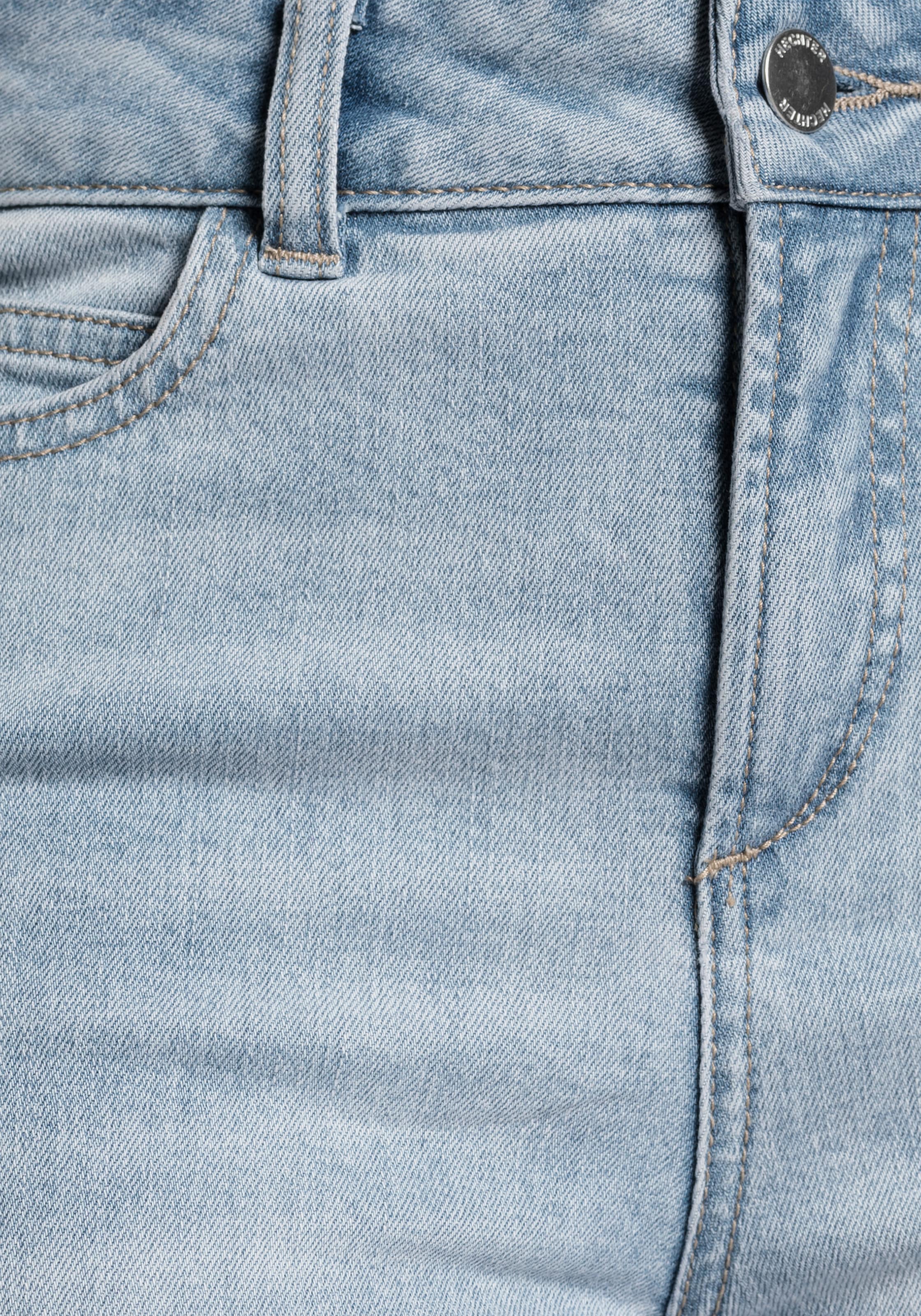 HECHTER PARIS Skinny-fit-Jeans, hohe Leibhöhe, knöchellang, elastischer Twill-Stoff, Used-Waschung