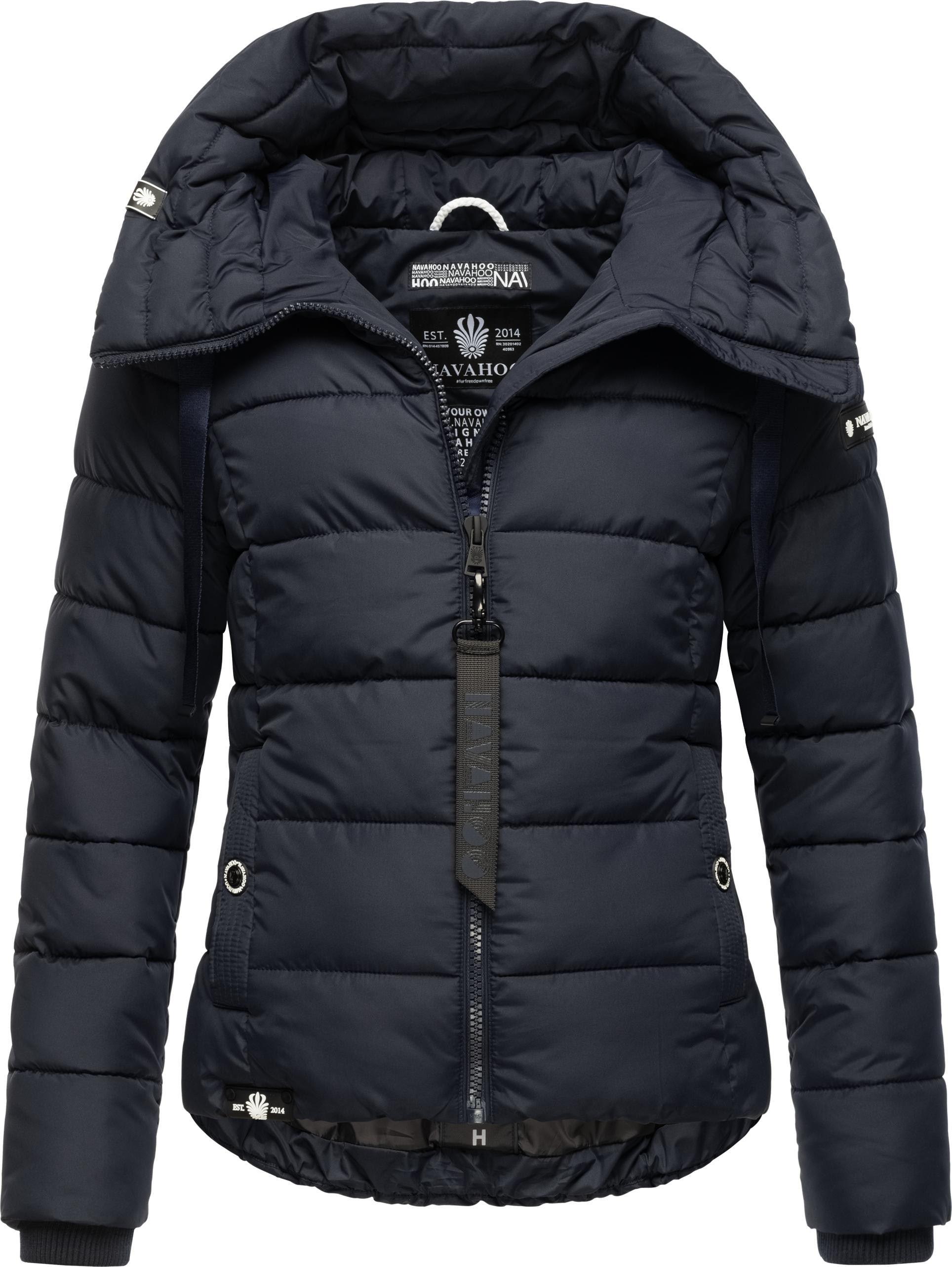 Navahoo Steppjacke »Amayaa«, mit Kapuze, stylische Damen Winterjacke mit coolen Applikationen