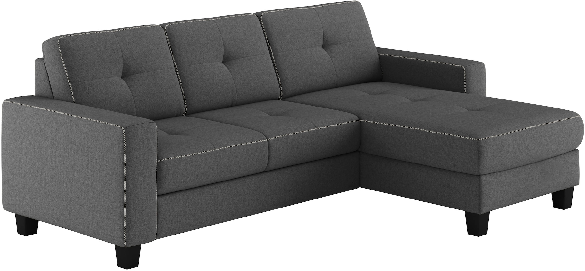 Places of Style Ecksofa »Varese L-Form«, wahlweise mit Bettfunktion und Bettkasten