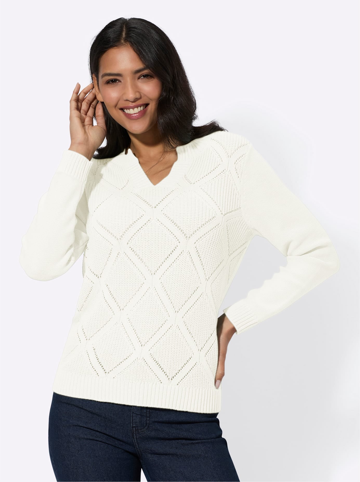 Classic Basics Ajourpullover "Langarm-Pullover" günstig online kaufen