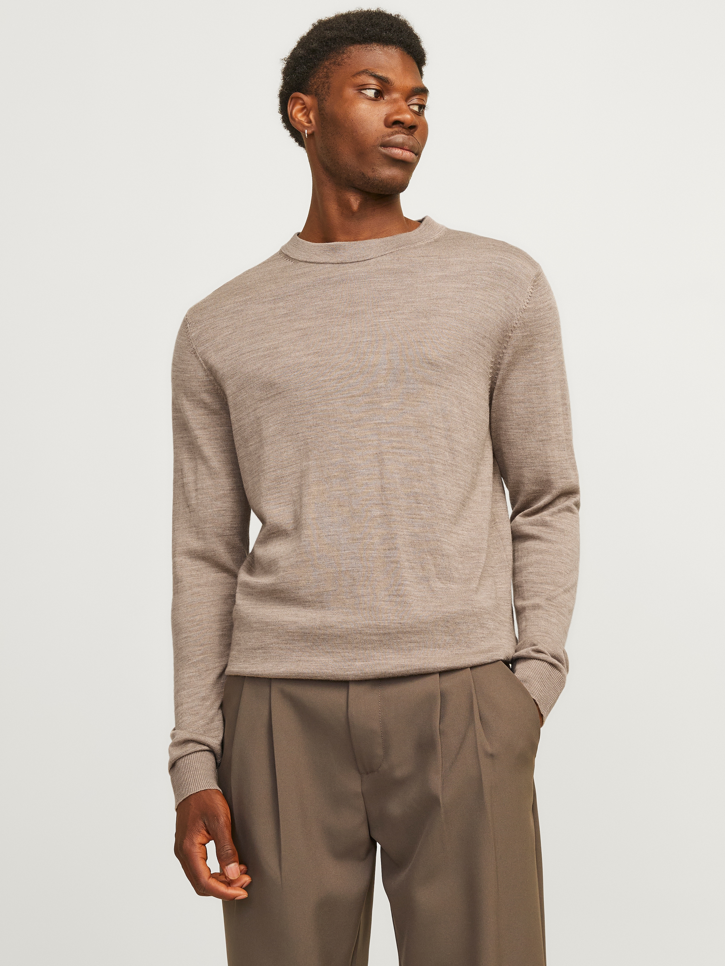 Jack & Jones Rundhalspullover "JPRBLAMARK MERINO KNIT CREW NECK LN" Wolle, günstig online kaufen