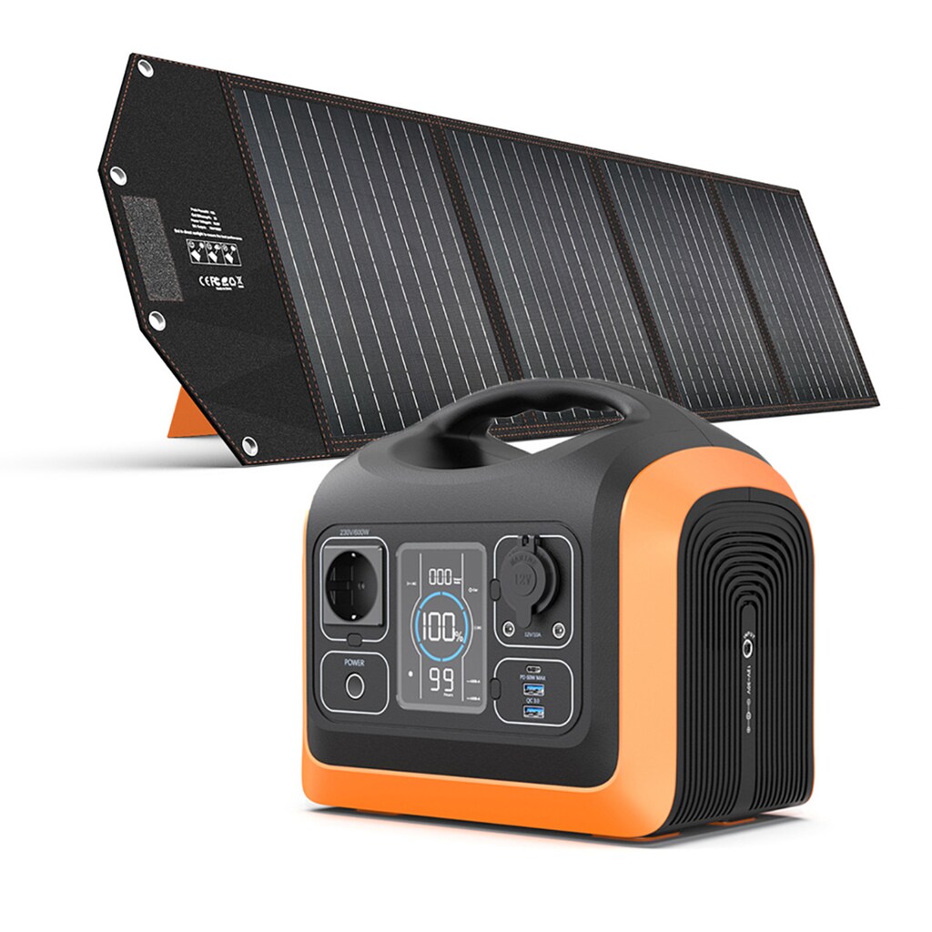 Hyrican Powerstation »UPP-600 Kit 600W, 596Wh, LiFePO4, tragbarer Akku/Batterie«, 186000 mAh