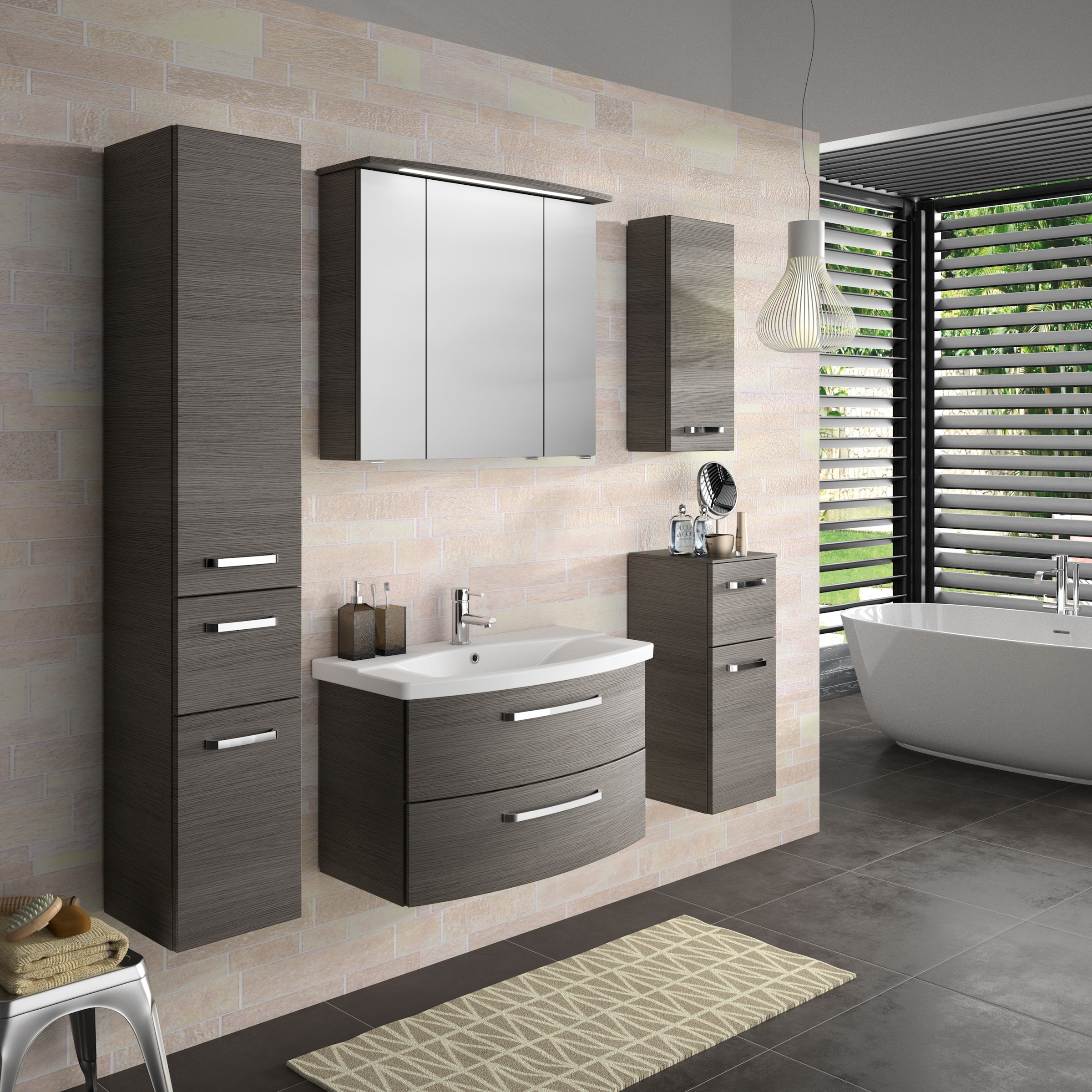 Saphir Hängeschrank »Serie 4010 Wand-Badschrank 30 cm breit mit 1 Tür, 2 Glas-Einlegeböden«, Badezimmer-Hängeschrank inkl. Türdämpfer, Wandschrank 70 cm hoch