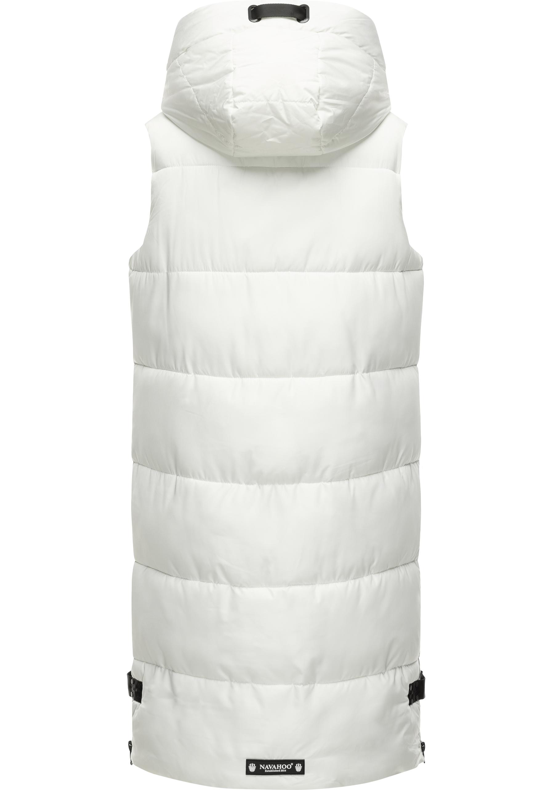 Thumbnail - Navahoo Steppweste "Schnuffelchen" 1 Stk. warme Damen Outdoor-Weste lang mit Kapuze