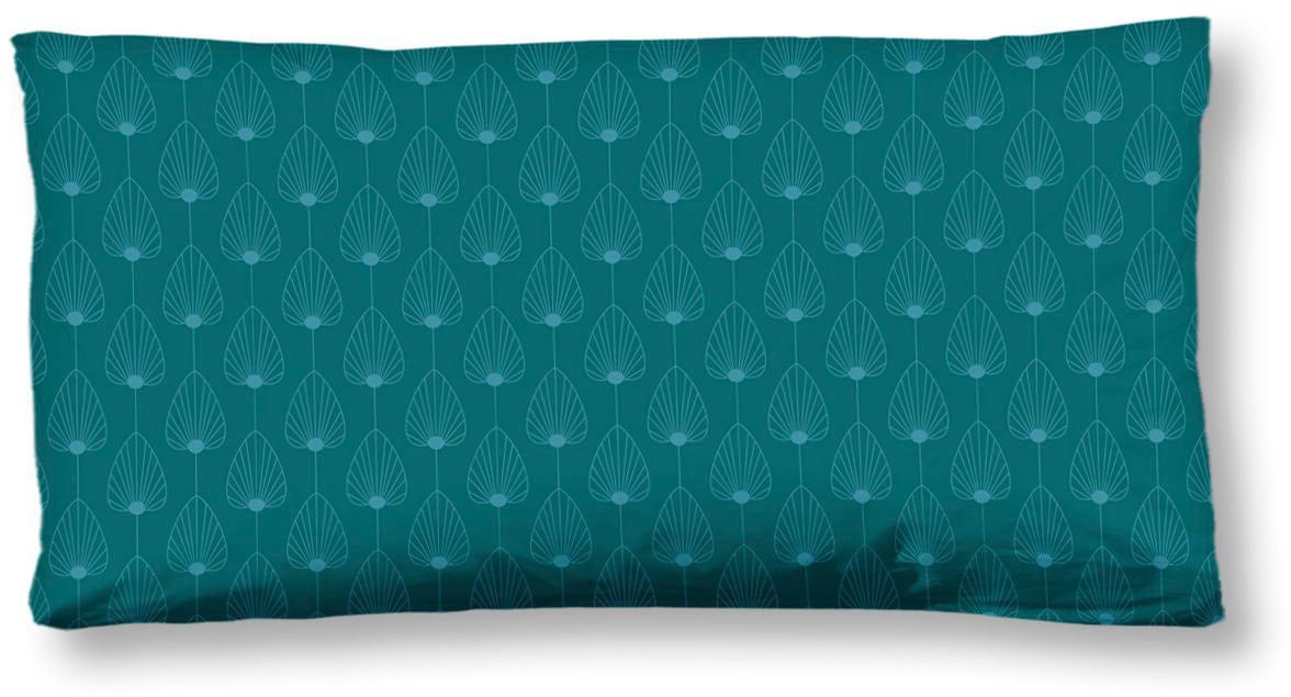hip Kissenhülle »Zehra«, (1 St.), Baumwolle, Mako-Satin, 40x80, 1 Stück, Reißverschluss, Zehra, Petrol