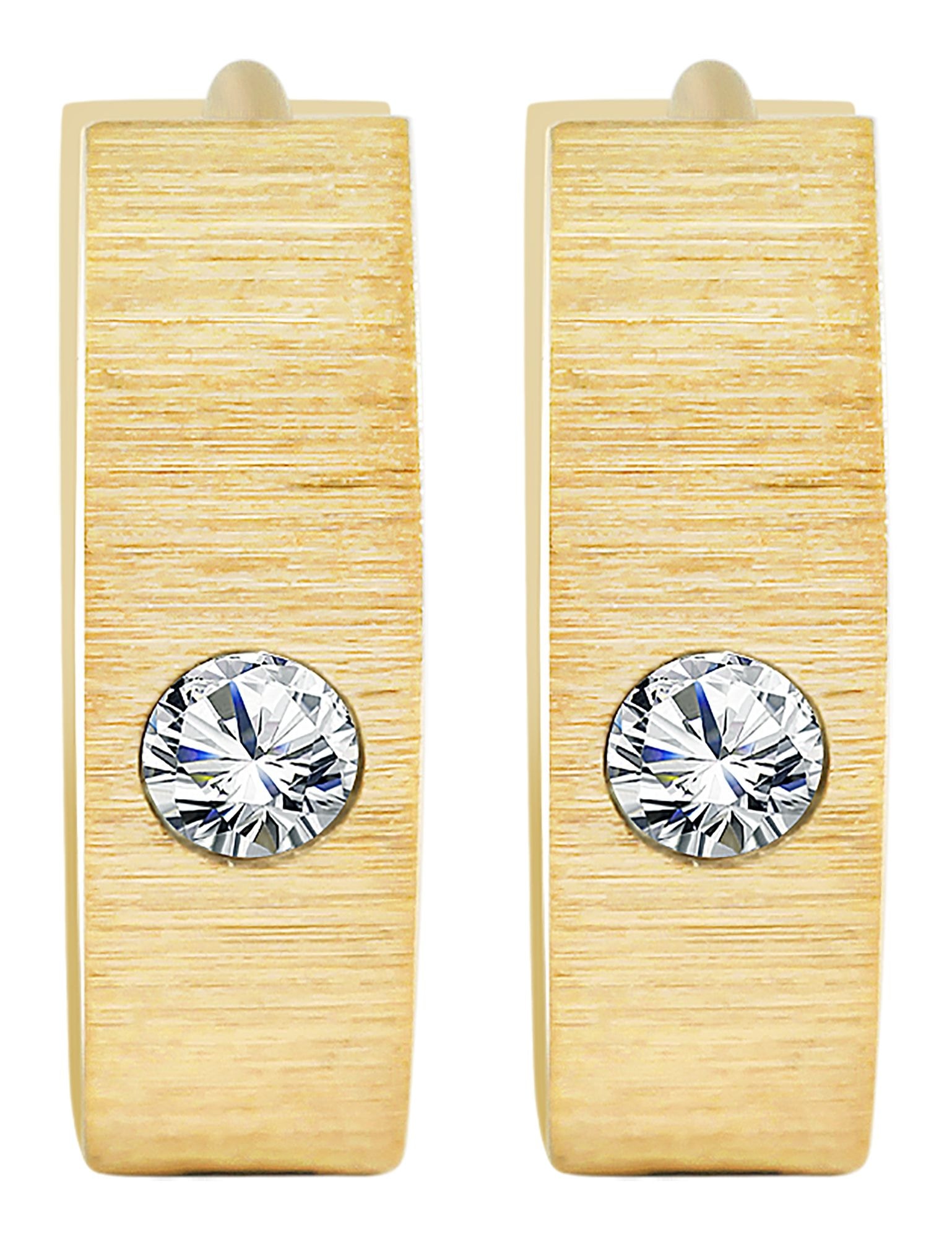 Adelia´s Paar Creolen »Damen Ohrringe – Creole aus Edelstahl mit Strass Steinchen« Ideal als Geschenk – dezent und elegant