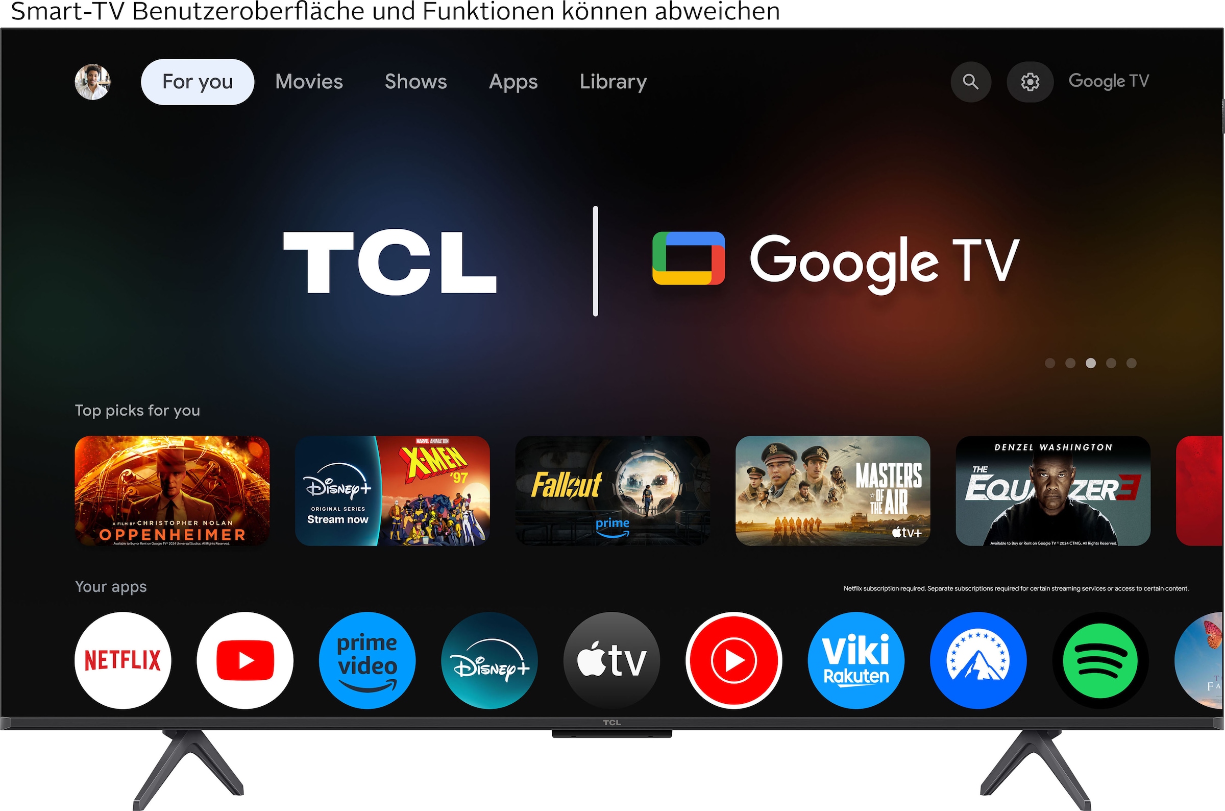 TCL QLED Mini LED-Fernseher »50C61KSX2«, 4K Ultra HD, Google TV-Smart-TV, 4K HDR, AiPQ, Game Master, Smart TV, Apple TV, Multi-HDR, Dolby Vision