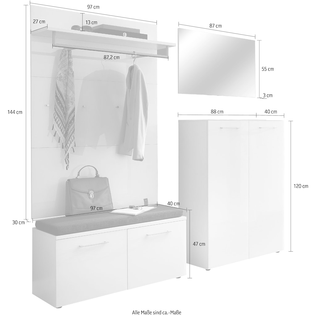 GERMANIA Garderoben-Set »GW-Scalea«, (Set, 5 St.)