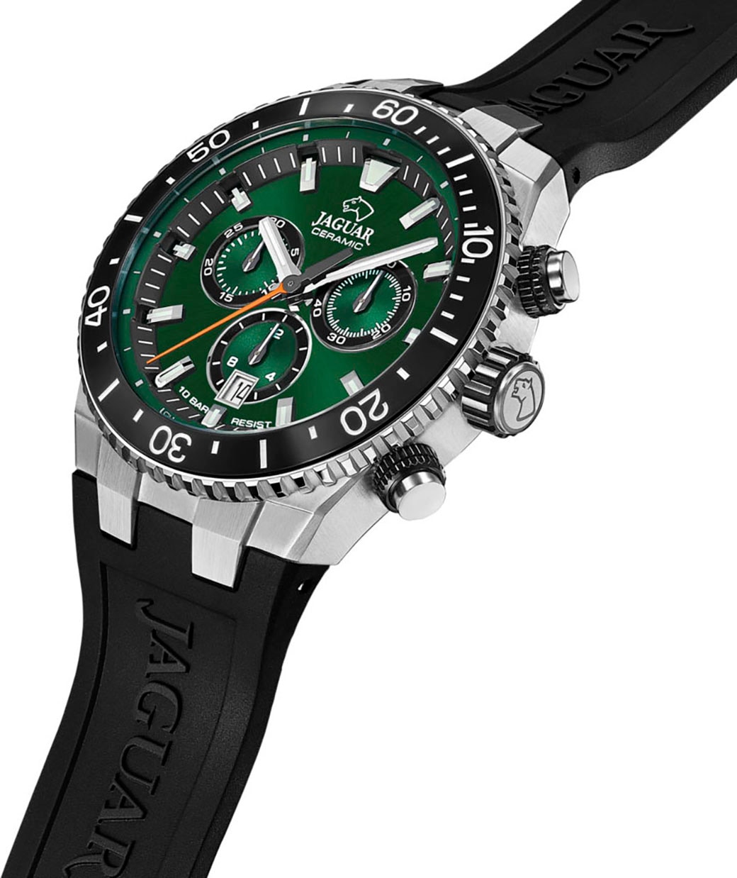 Jaguar Chronograph »Ceramic«, Quarzuhr, Armbanduhr, Herrenuhr,Swiss Made,Stoppfunktion,Kautschukband