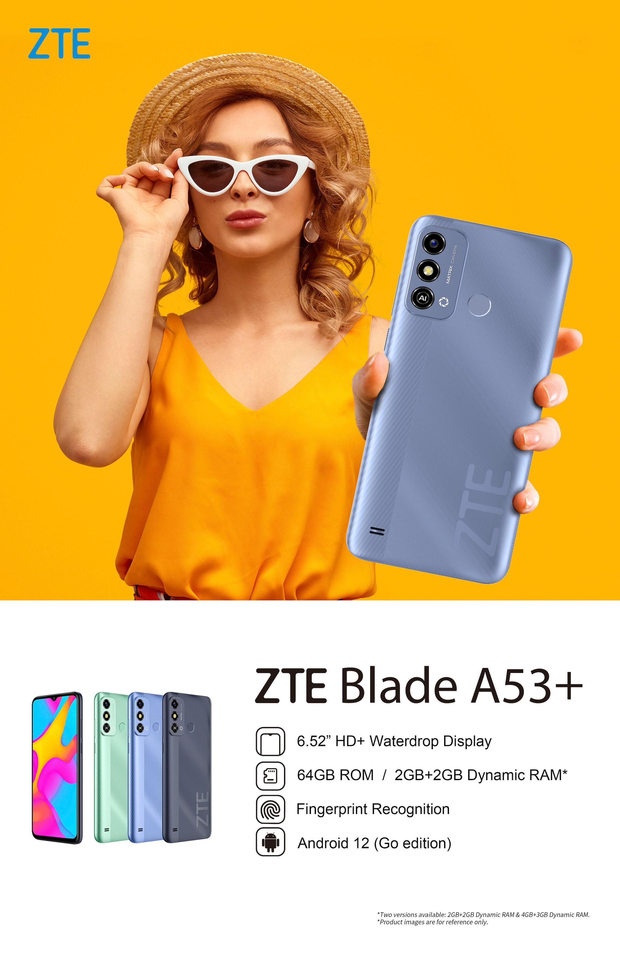 ZTE Smartphone »Blade A53+«, blau, 16,56 cm/6,52 Zoll, 64 GB Speicherplatz,  13 MP Kamera | BAUR