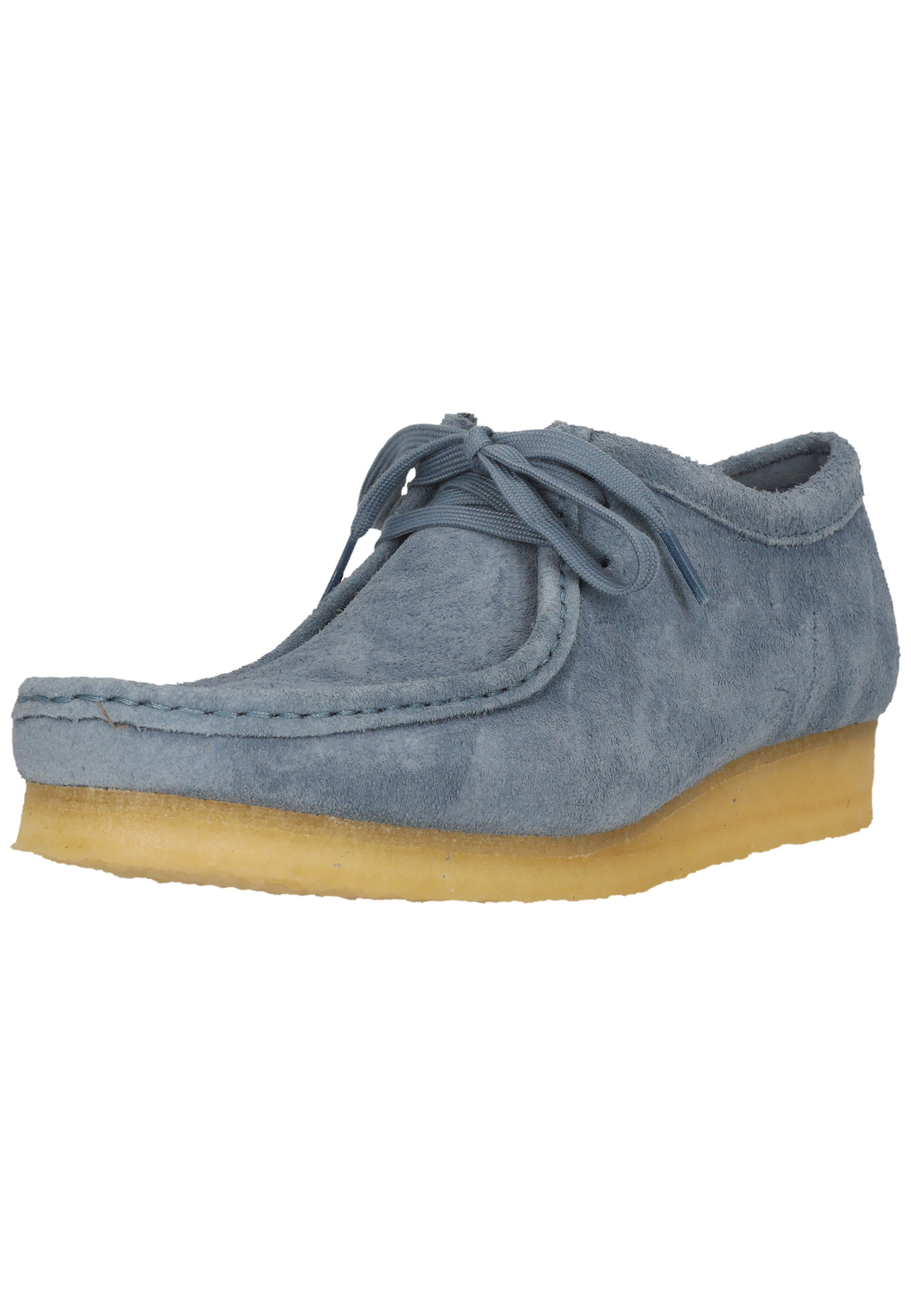 Clarks Schnürschuh "Wallabee French Blue Sde" mit ikonischer Sohle