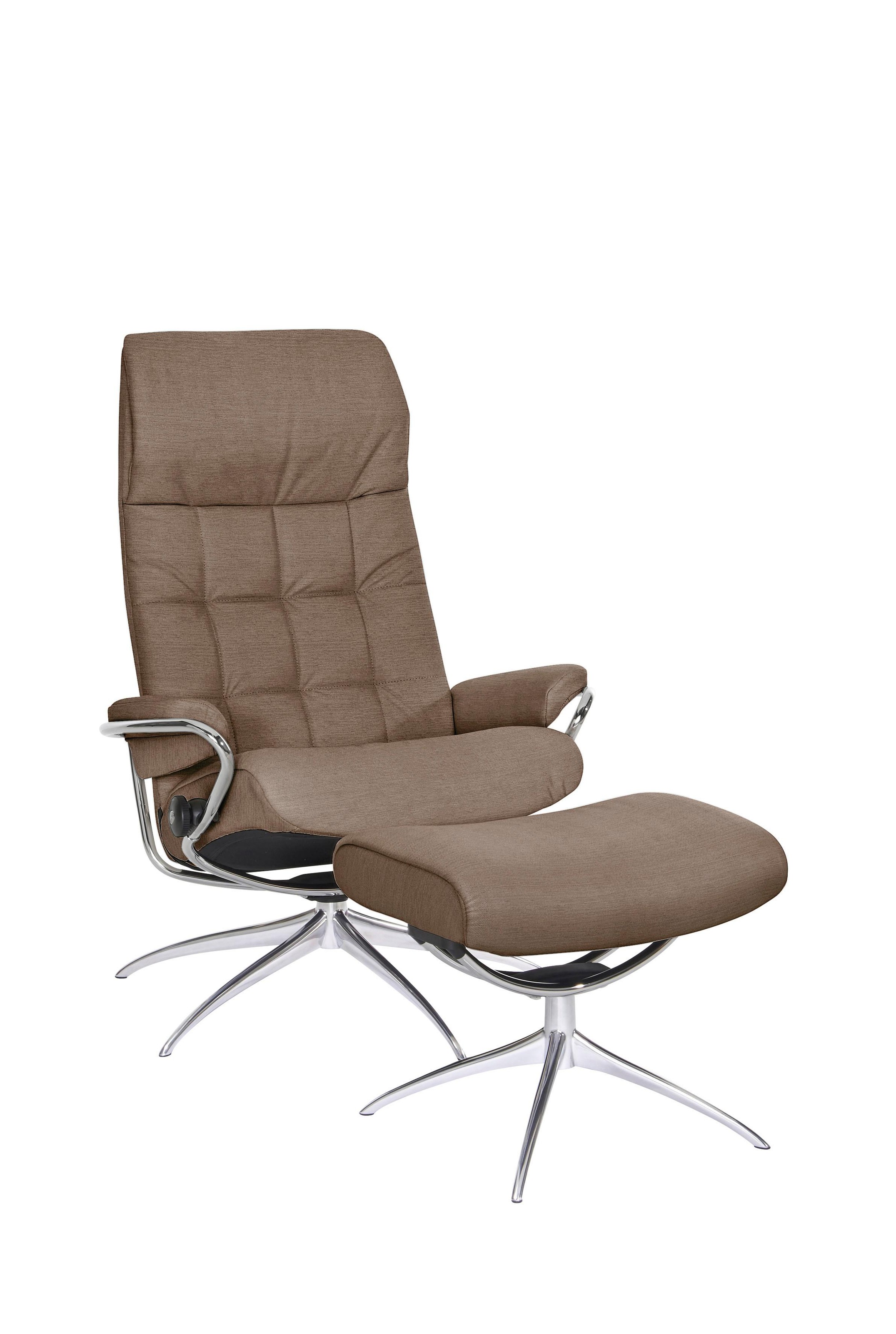 Stressless® Relaxsessel »London«, (Set, Relaxsessel mit Hocker), mit Hocker, High Back, mit Star Base, Gestell Chrom