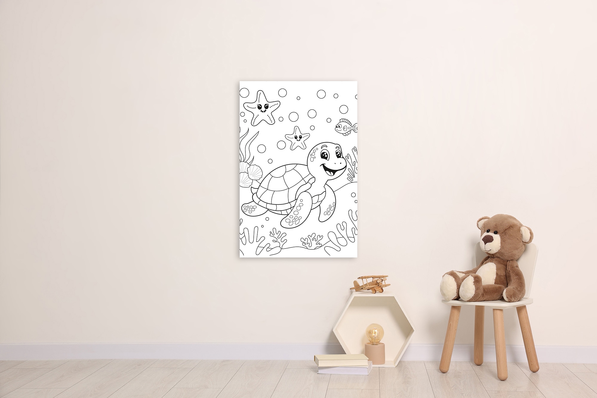 queence Bild "Seesterne und Schildkröte" Blätter  Blätterbilder  Figuren  F günstig online kaufen