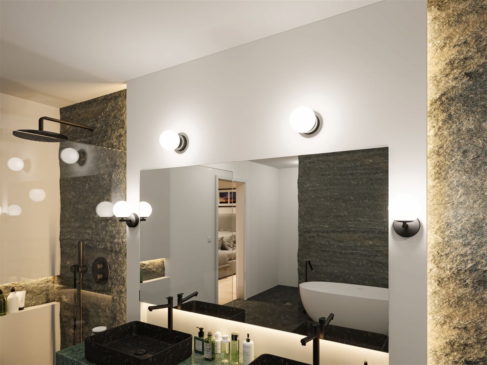 Paulmann LED Wandleuchte »Selection Bathroom Gove IP44 5W 3000K Satin, Glas/Metall«, 1 flammig-flammig