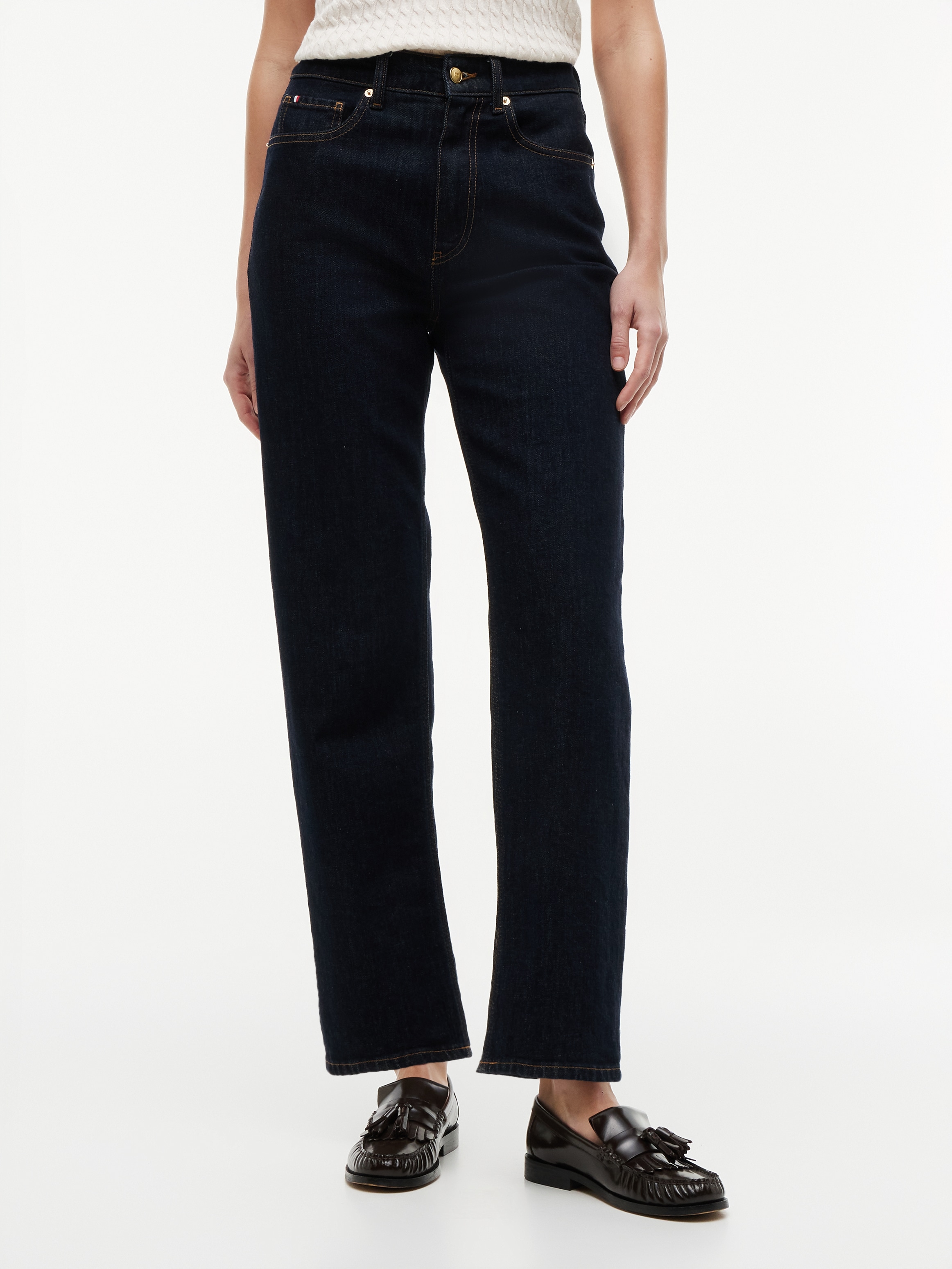 Tommy Hilfiger High-waist-Jeans "TAPERED RINSE HW ANKLE" Baumwolle, knöchellang, high waist