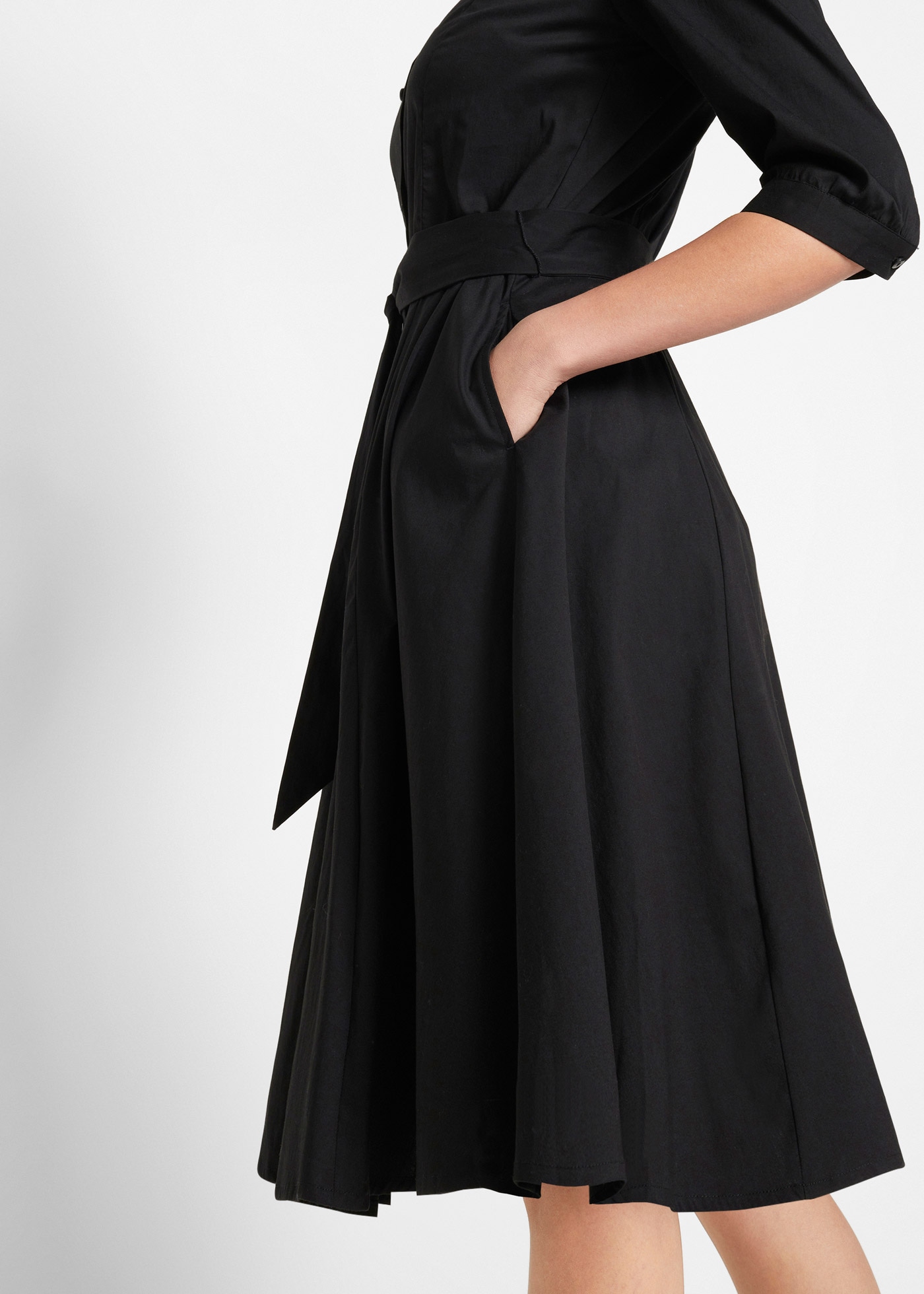 bonprix 2-in-1-Kleid Set, 2 tlg. für Businessmode, aus Baumwolle, ausgestellte Passform