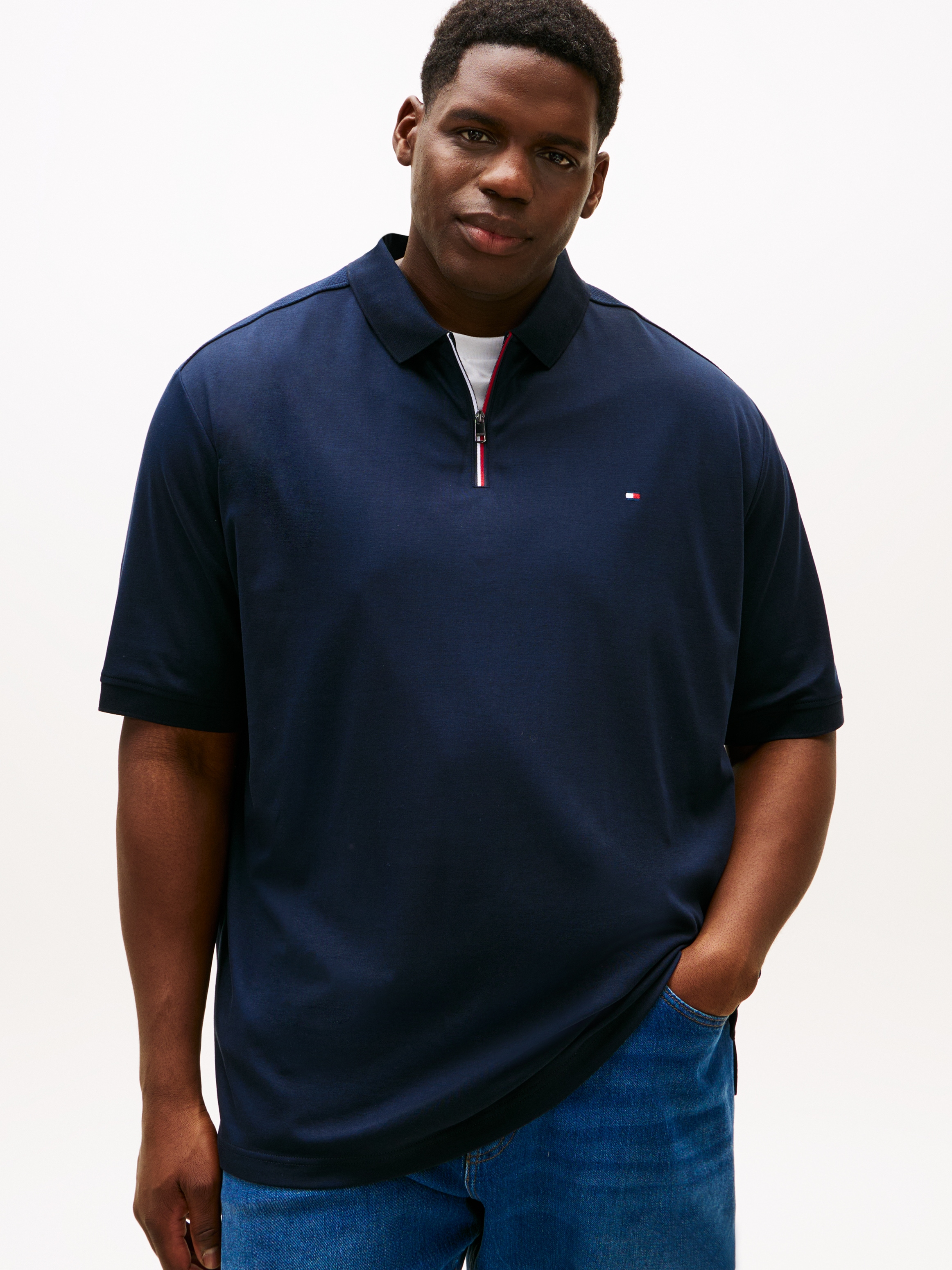 Tommy Hilfiger Big & Tall Poloshirt "BT-LIQUID COTTON RWB ZIP" Große Großen günstig online kaufen