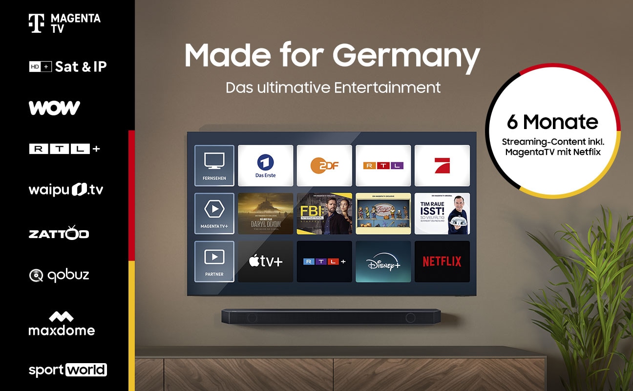 Samsung QLED Mini LED-Fernseher »GQ43QN90DAT«, 4K Ultra HD, Smart-TV, Neural Quantum 4K AI Gen2 Prozessor, Gaming Hub, bis zu 144Hz