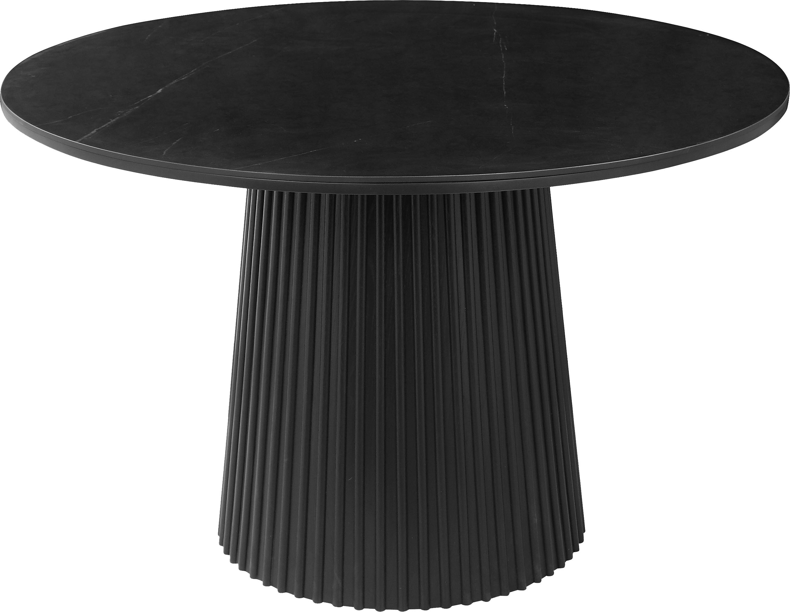 Preisvergleich für OTTO home Couchtisch Roos Keramikplatte in Marmor-Optik, geriffelter Fuß, Breite 80 cm, BxHxT 80x80x45 cm, in der Farbe Schwarz, aus Mdf
