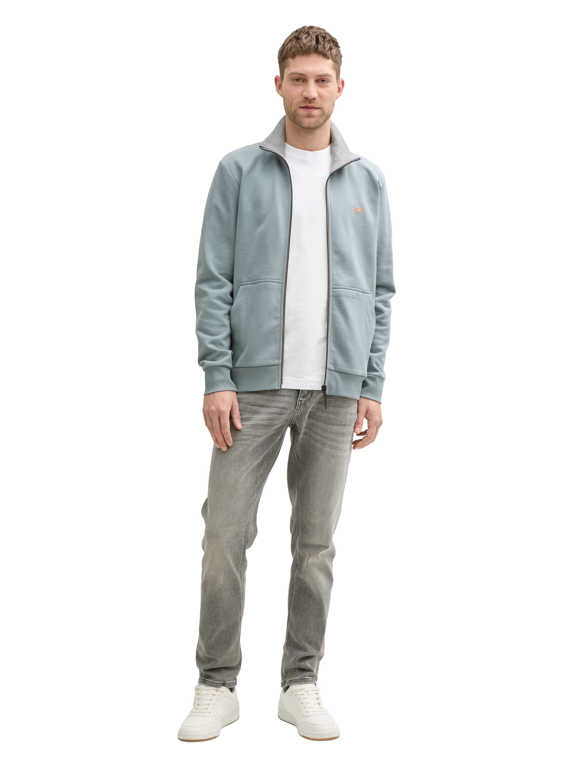 TOM TAILOR Sweatjacke, mit Logo Stickerei