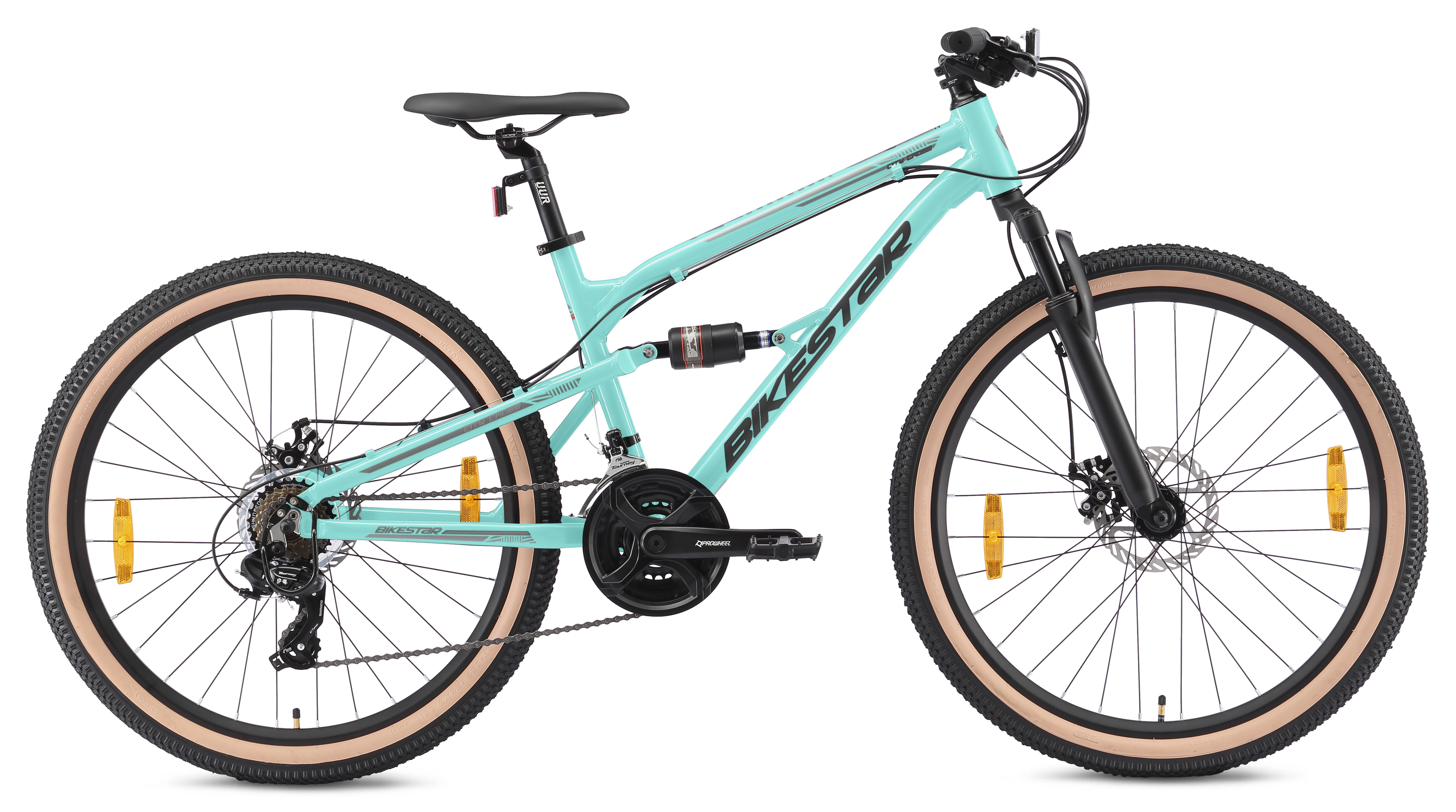 Bikestar Mountainbike 21 Gang Shimano RD-TY300 Schaltwerk Kettenschaltung für Damen und Herren, Kettenschaltung