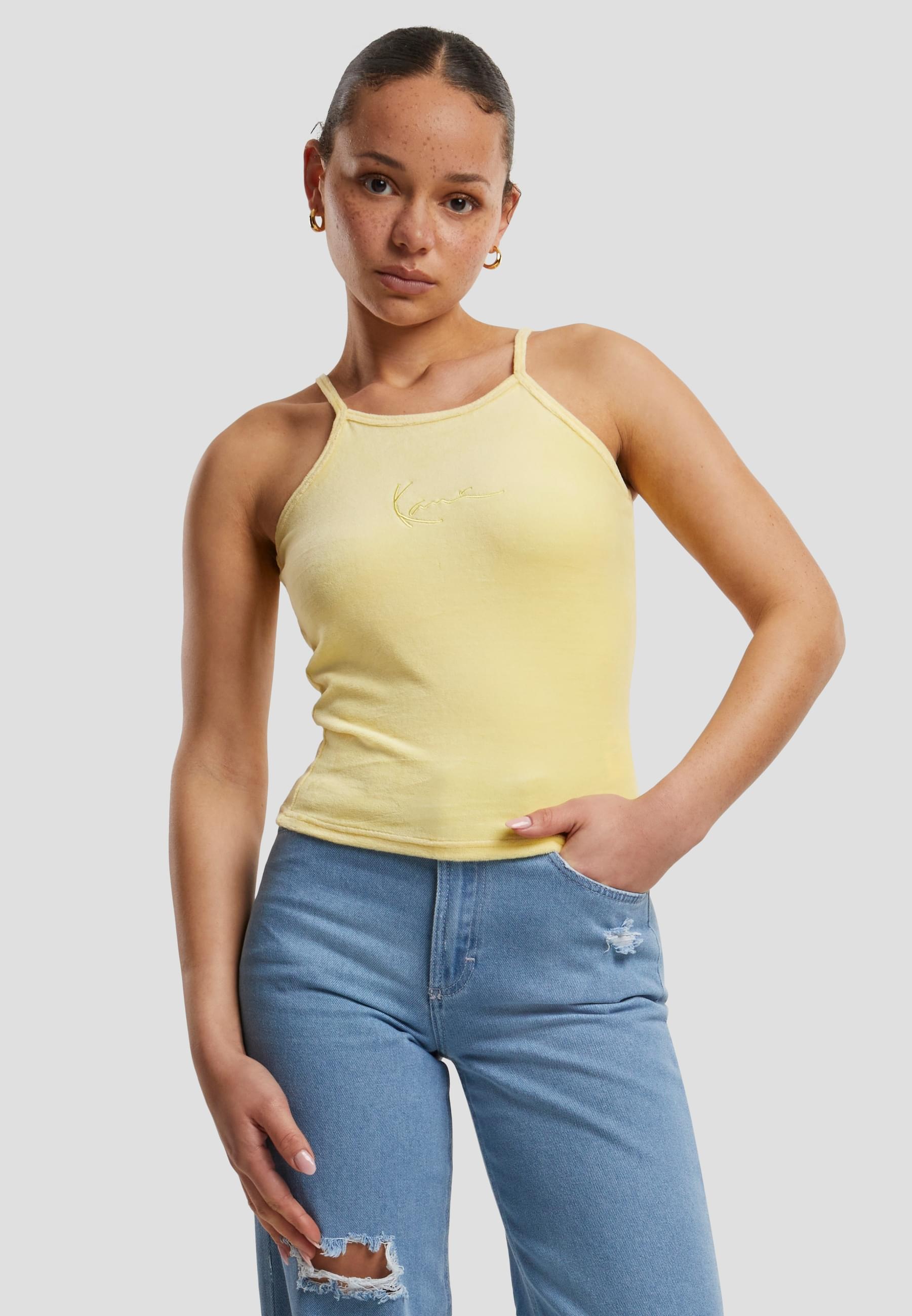 Karl Kani Muskelshirt »Karl Kani Damen KKWQ22116YLW Small Signature Nicki Top«, (1 tlg.)