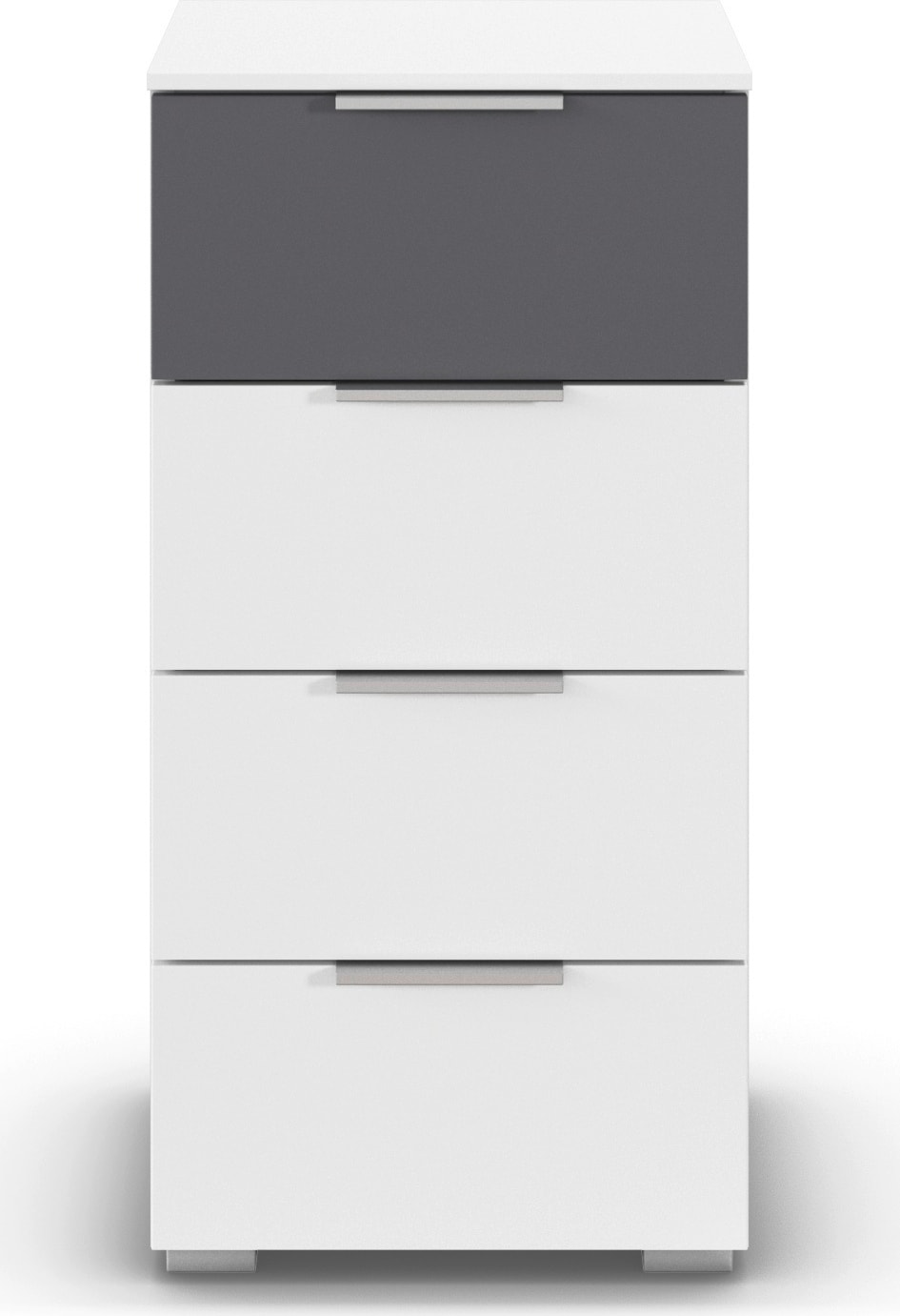 OTTO home Schubkastenkommode "Highboard Sideboard Schubladenkommode Kommode Schlafzimmer ASTANA" Breite 40 cm / Höhe 81 cm, mit 4 geräumigen Schubladen, Kantengriff in Alufarben MADE IN GERMANY
