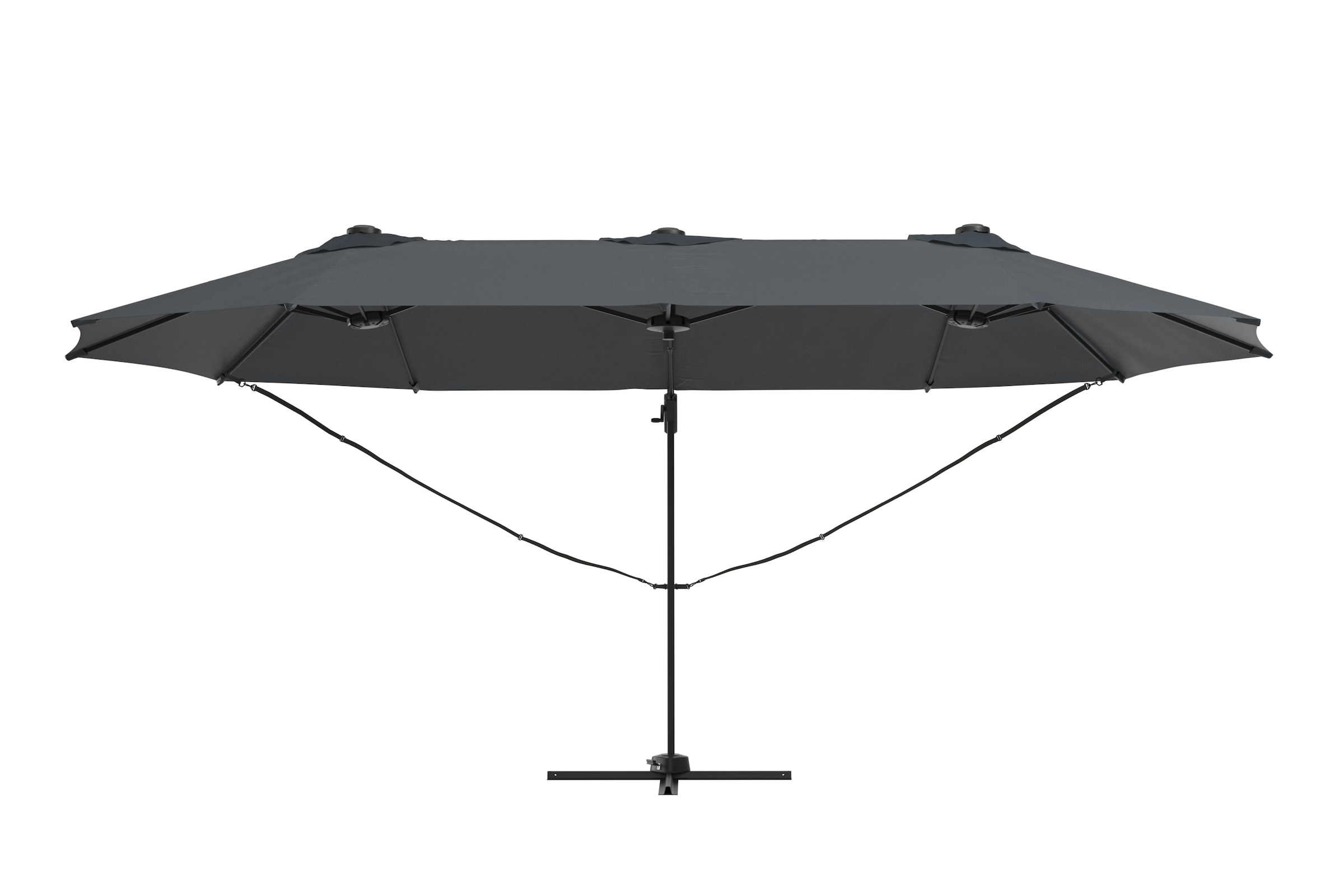 KONIFERA Ampelschirm »»Elba« Twin in anthrazit oder creme erhältlich«, BxLxH: 455x263x237 cm, um 360° drehbar