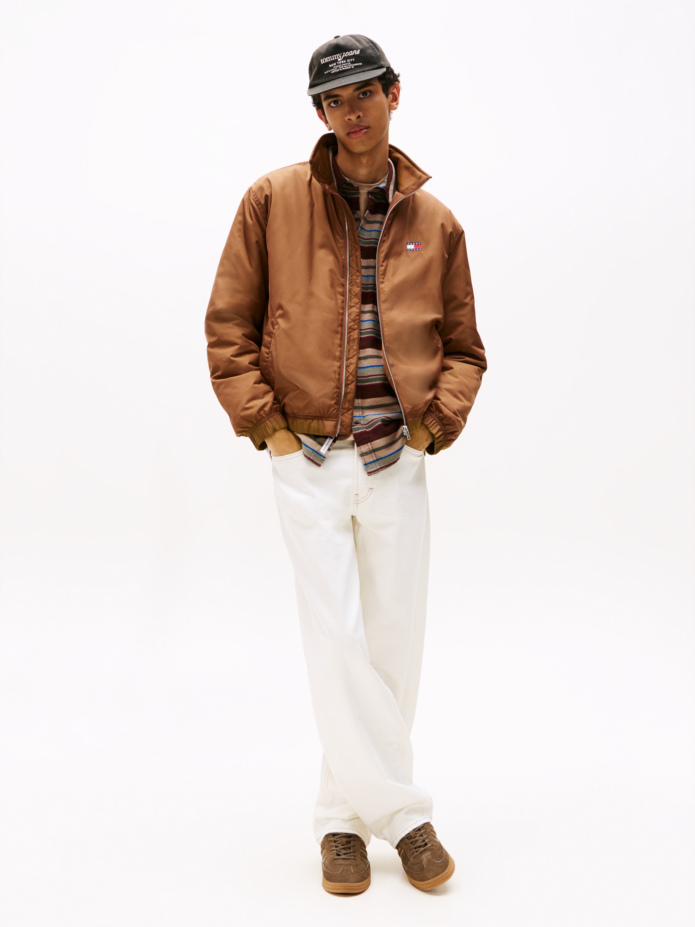 Tommy Jeans Blouson »TJM ESSENTIAL PADDED JACKET EXT«, Freizeitjacke, Übergangsjacke glänzend, Stretchbündchen, Stehkragen