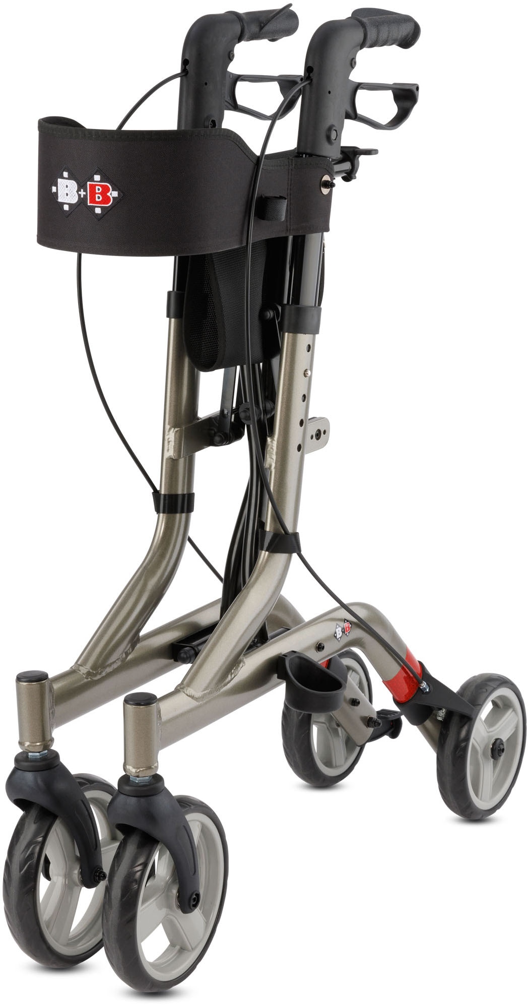 Bischoff & Bischoff Rollator »Capero Rollator«, faltbare Senioren Gehhilfe mit Rückengurt, Tasche und Stockhalter
