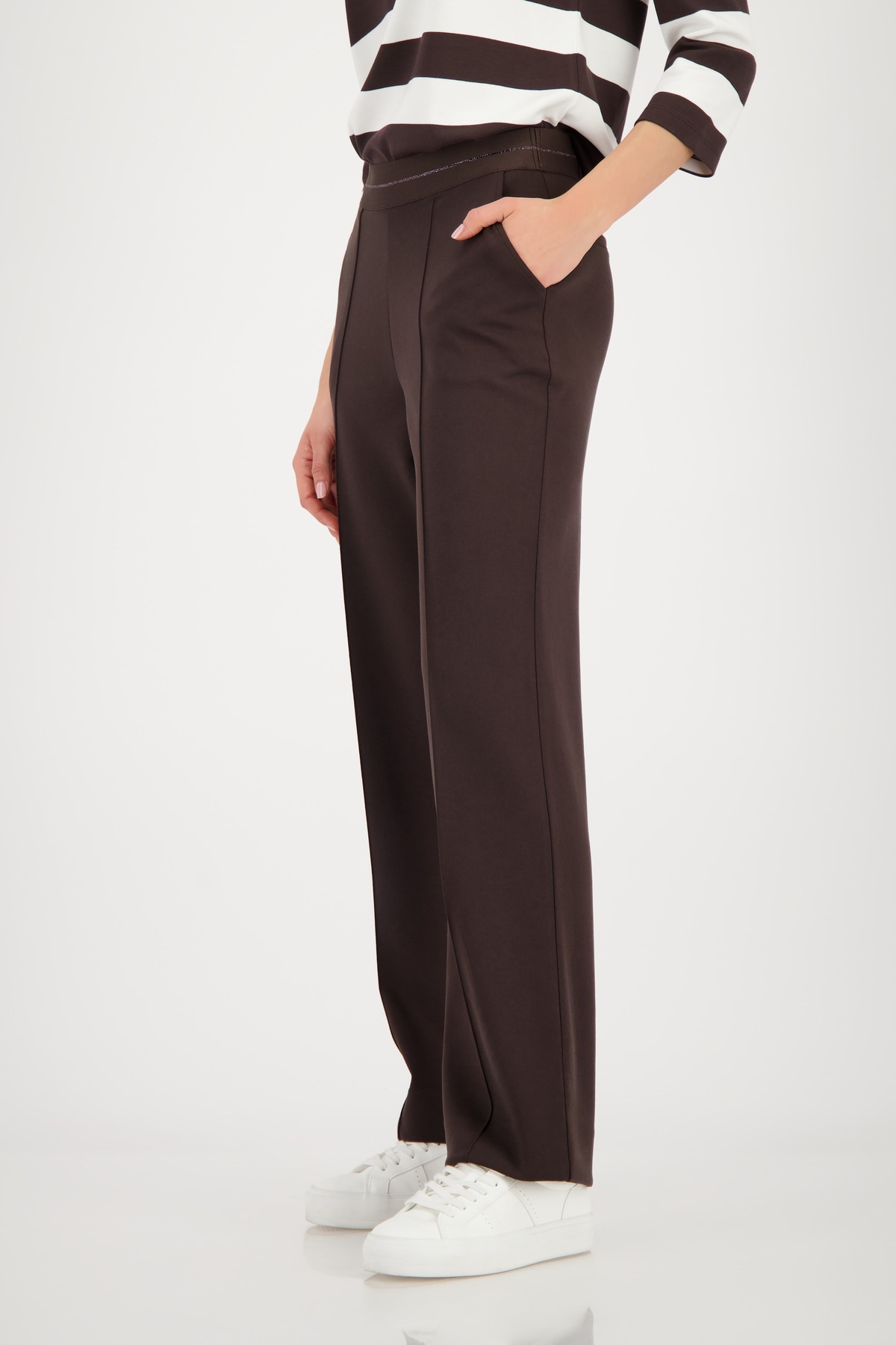 Monari Jogger Pants "Basic Lurex" elastischer Bund mit Glitzerstreifen, Str günstig online kaufen