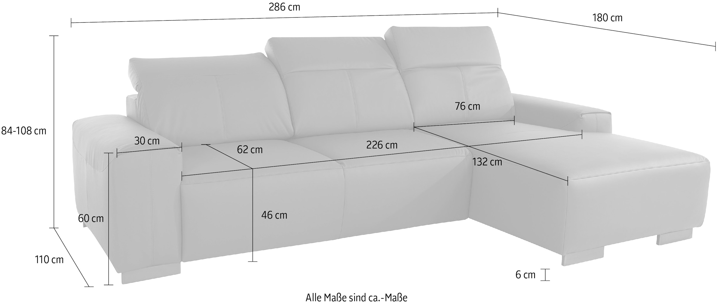 COTTA Sofa, mit Kopfteilverstellung BAUR | kaufen