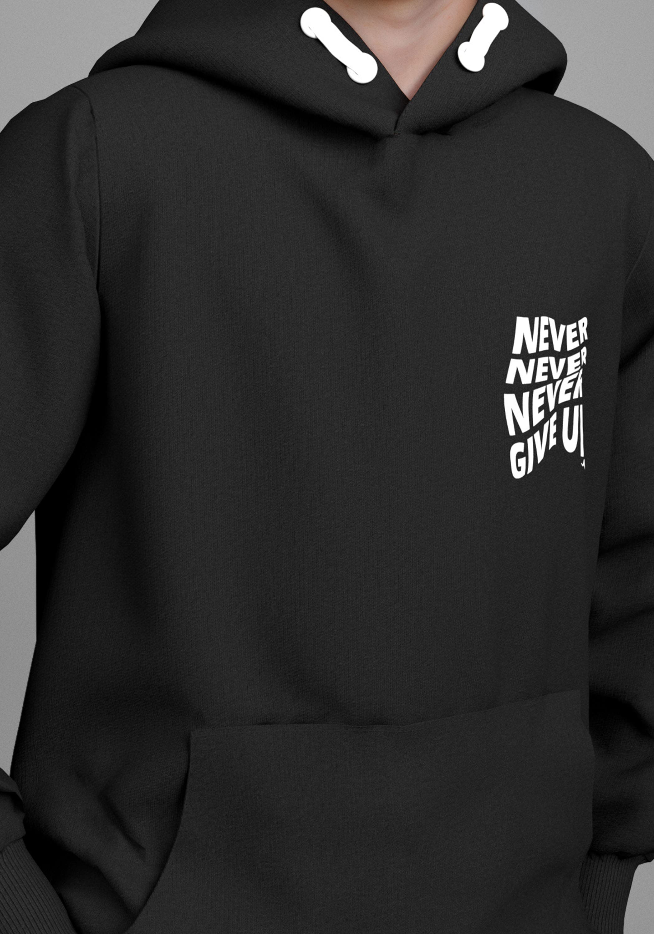 KangaROOS Kapuzensweatshirt »NEVER GIVE UP«, Sweatshirt mit großem Rückendruck