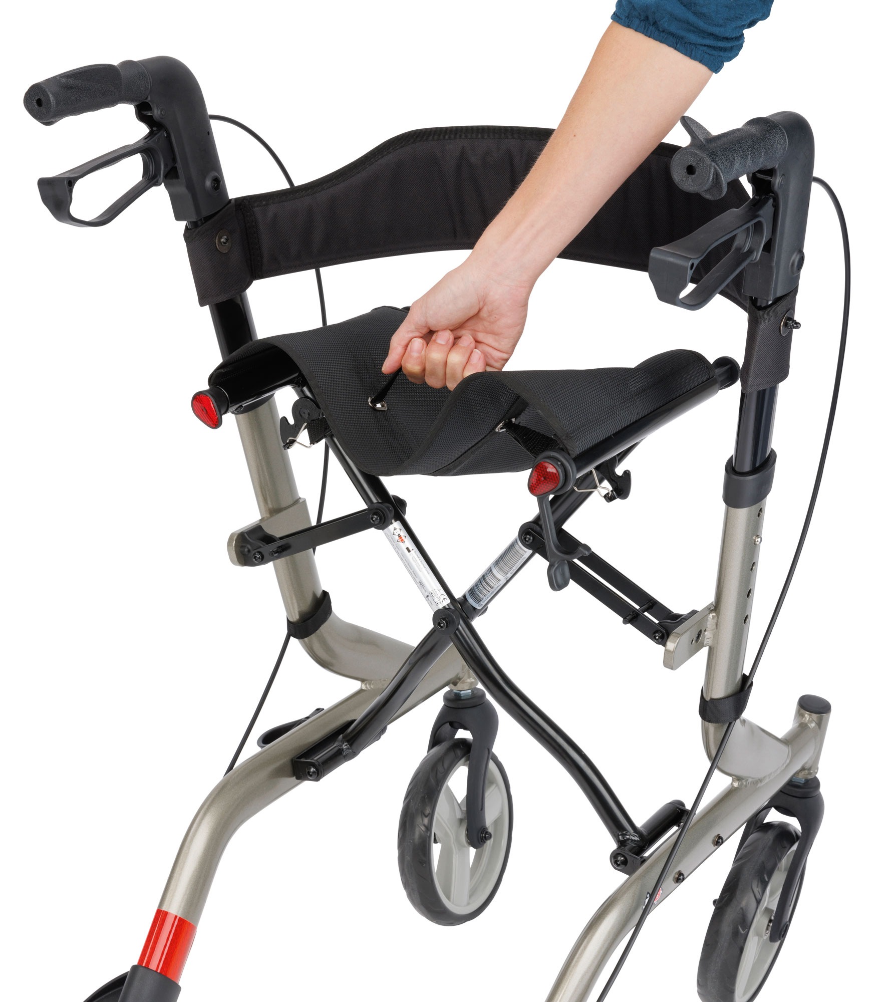 Bischoff & Bischoff Rollator »Capero Rollator«, faltbare Senioren Gehhilfe mit Rückengurt, Tasche und Stockhalter