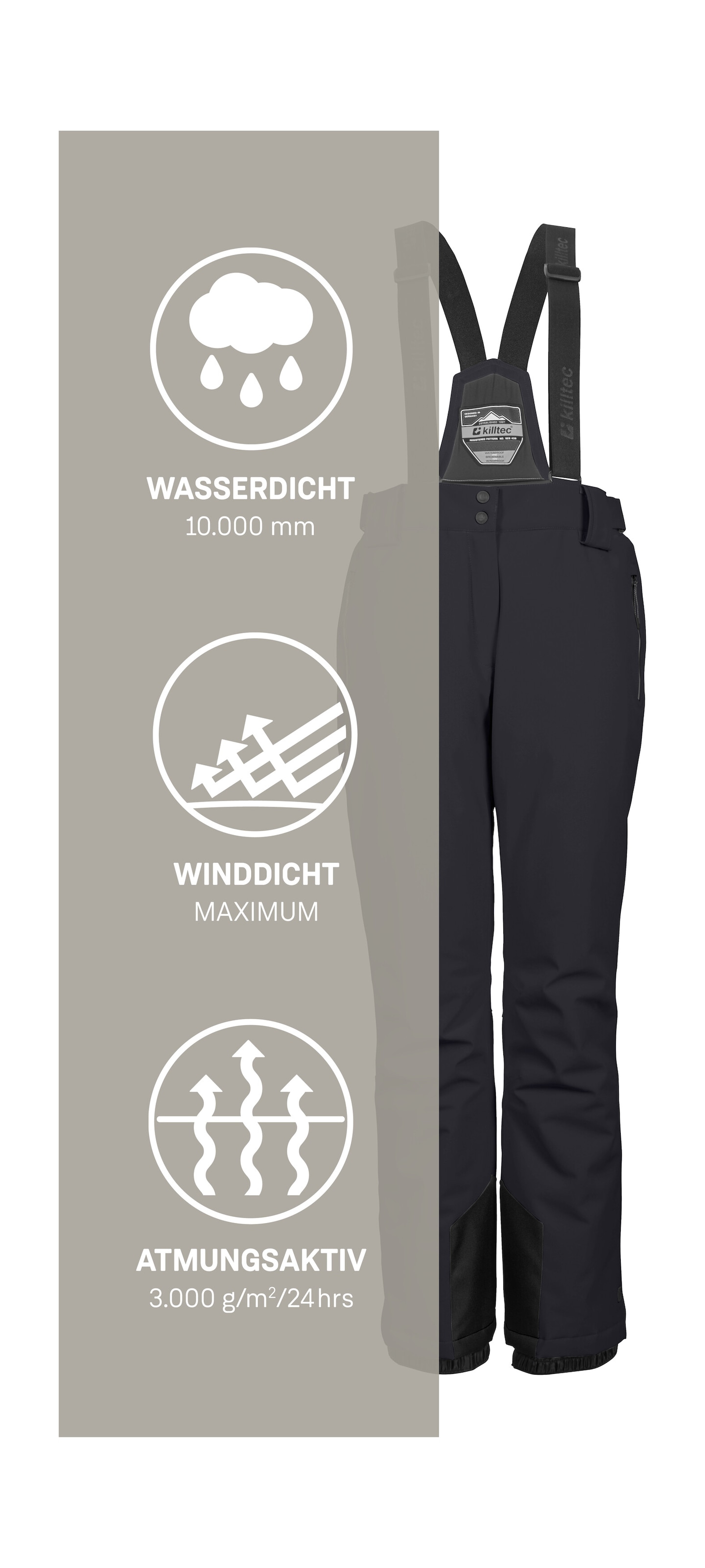 Killtec Skihose »KSW 249 WMN SKI PNTS_ERIELLE«, Wind- und wasserdicht, verstellbare Träger, PFAs-frei imprägniert